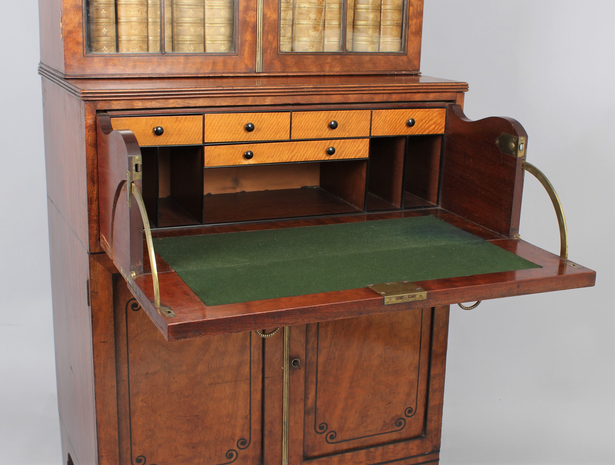Small and well-proportioned George III period secretaire cabinet