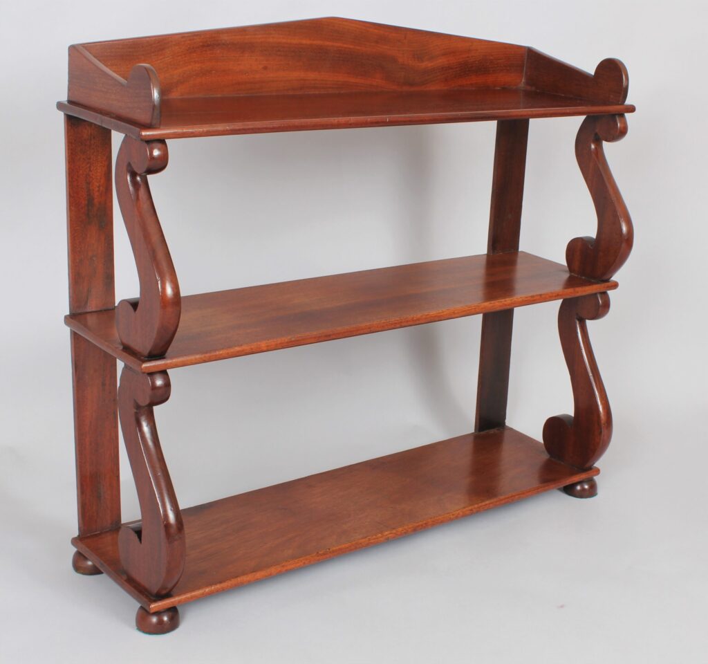 Regency set of mahogany hanging shelves