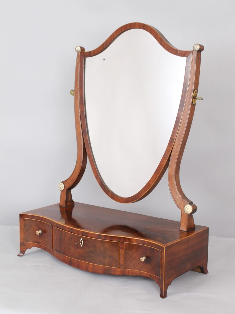 George III period mahogany toilet mirror
