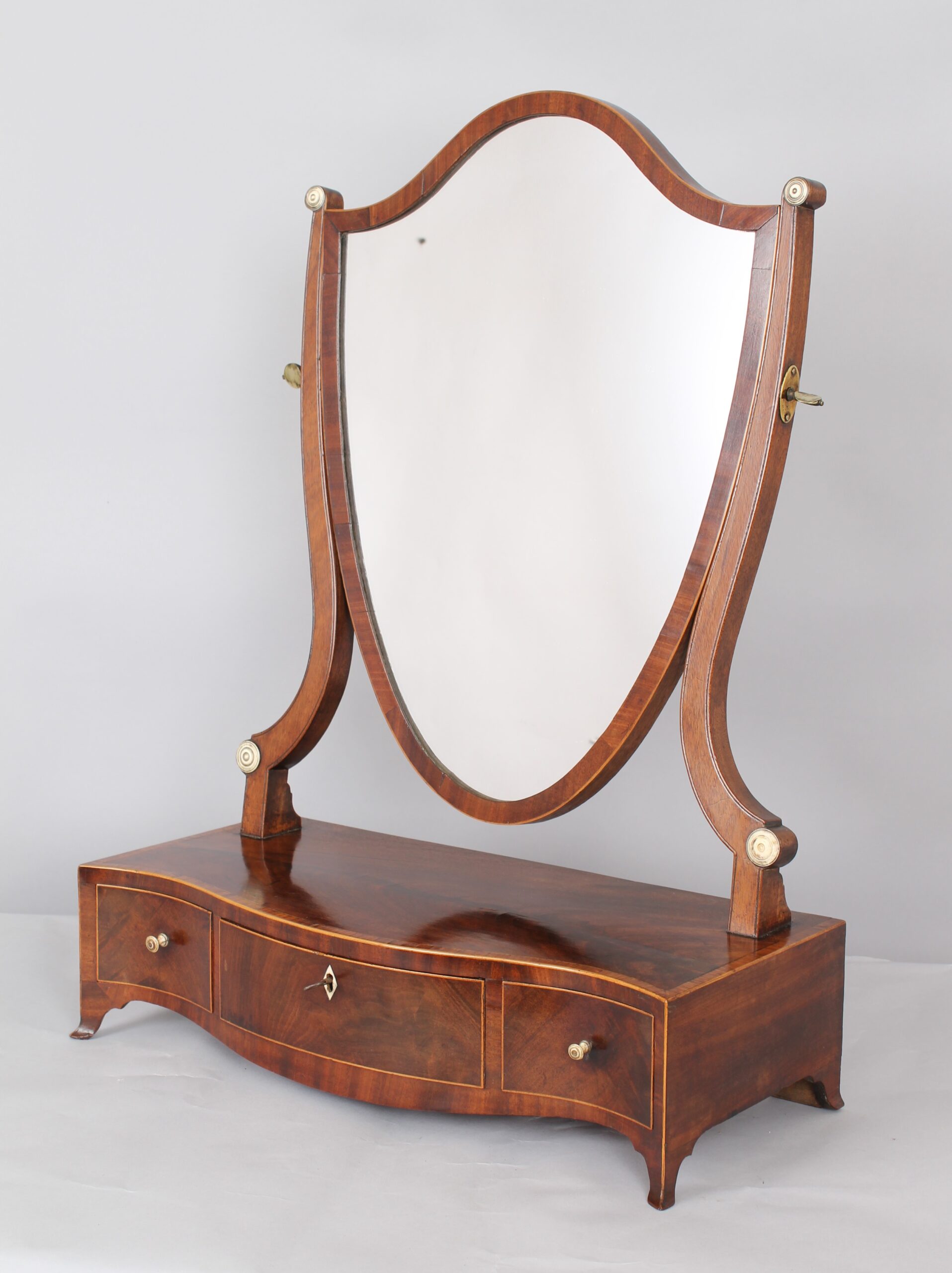 George III period mahogany toilet mirror