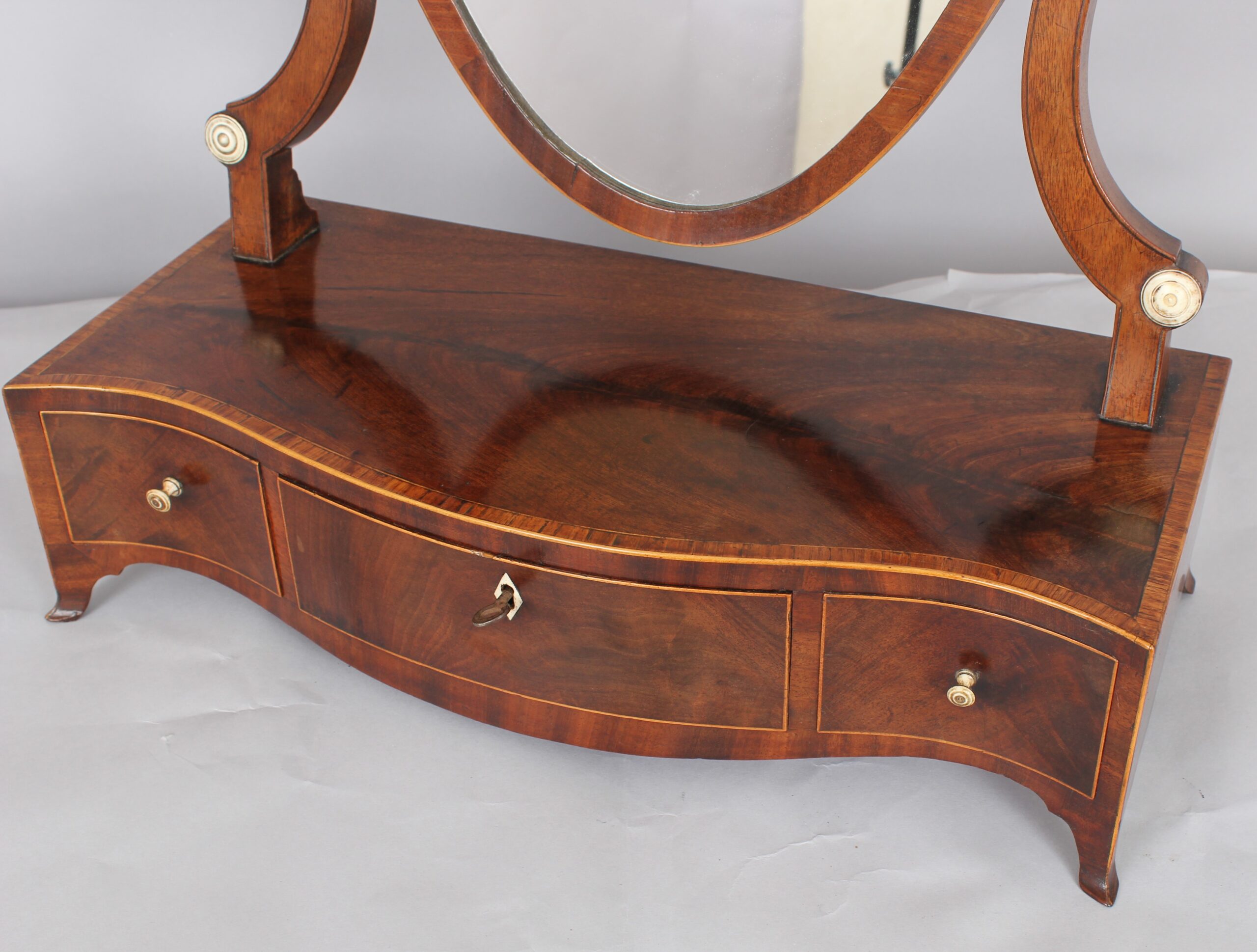 George III period mahogany toilet mirror