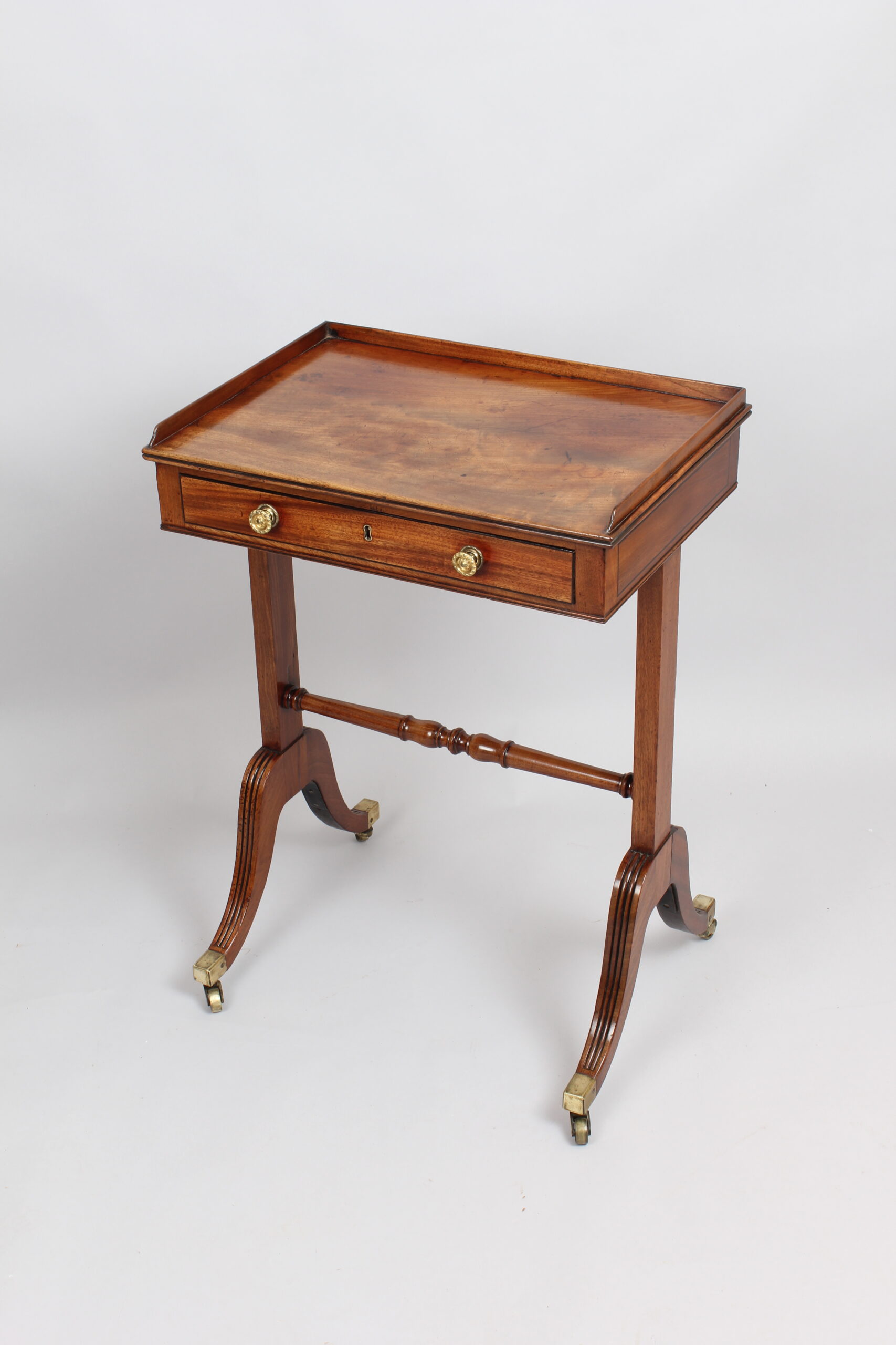 George III period mahogany single-drawer-end support free-standing side table