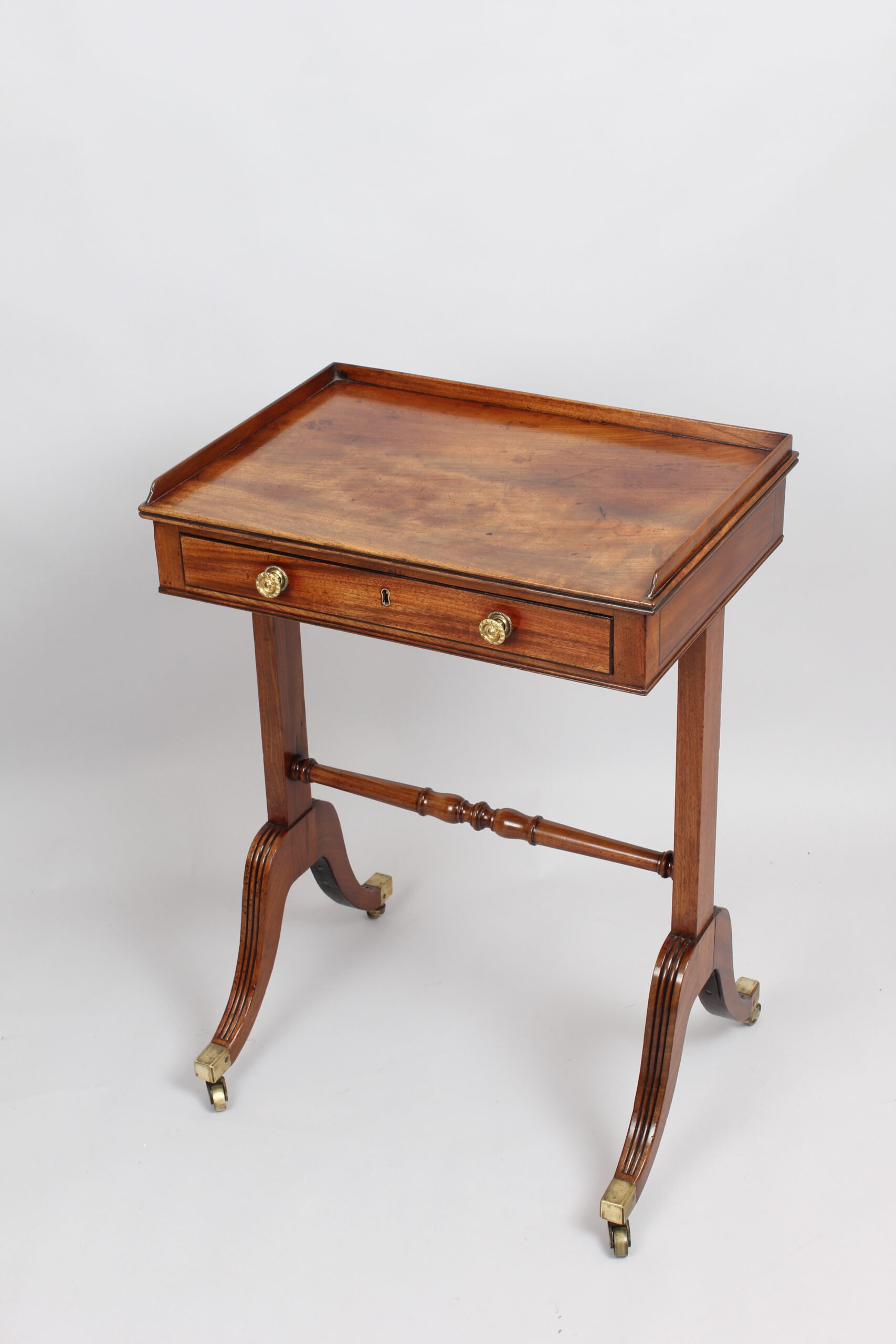 George III period mahogany single-drawer-end support free-standing side table