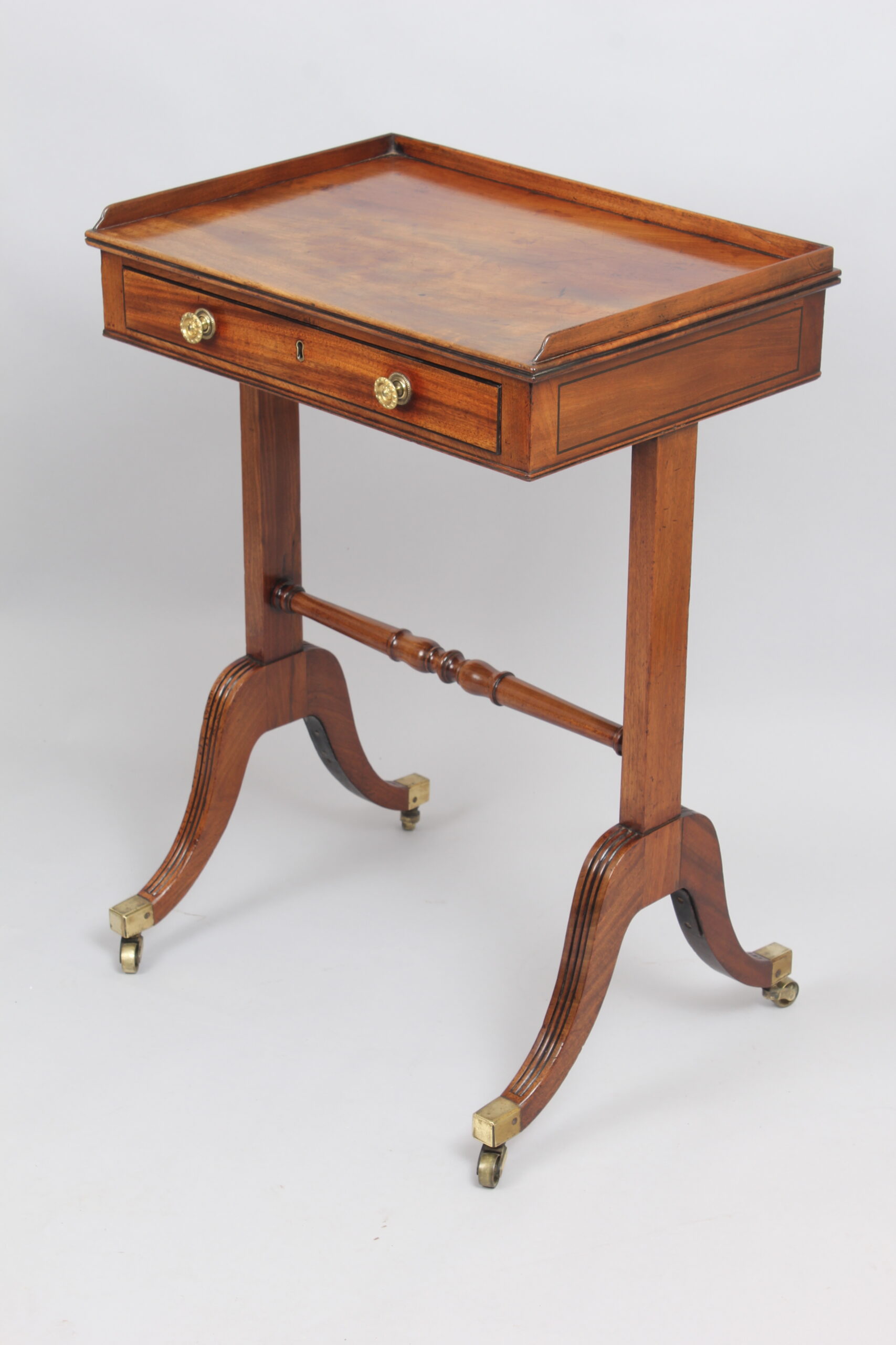 George III period mahogany single-drawer-end support free-standing side table