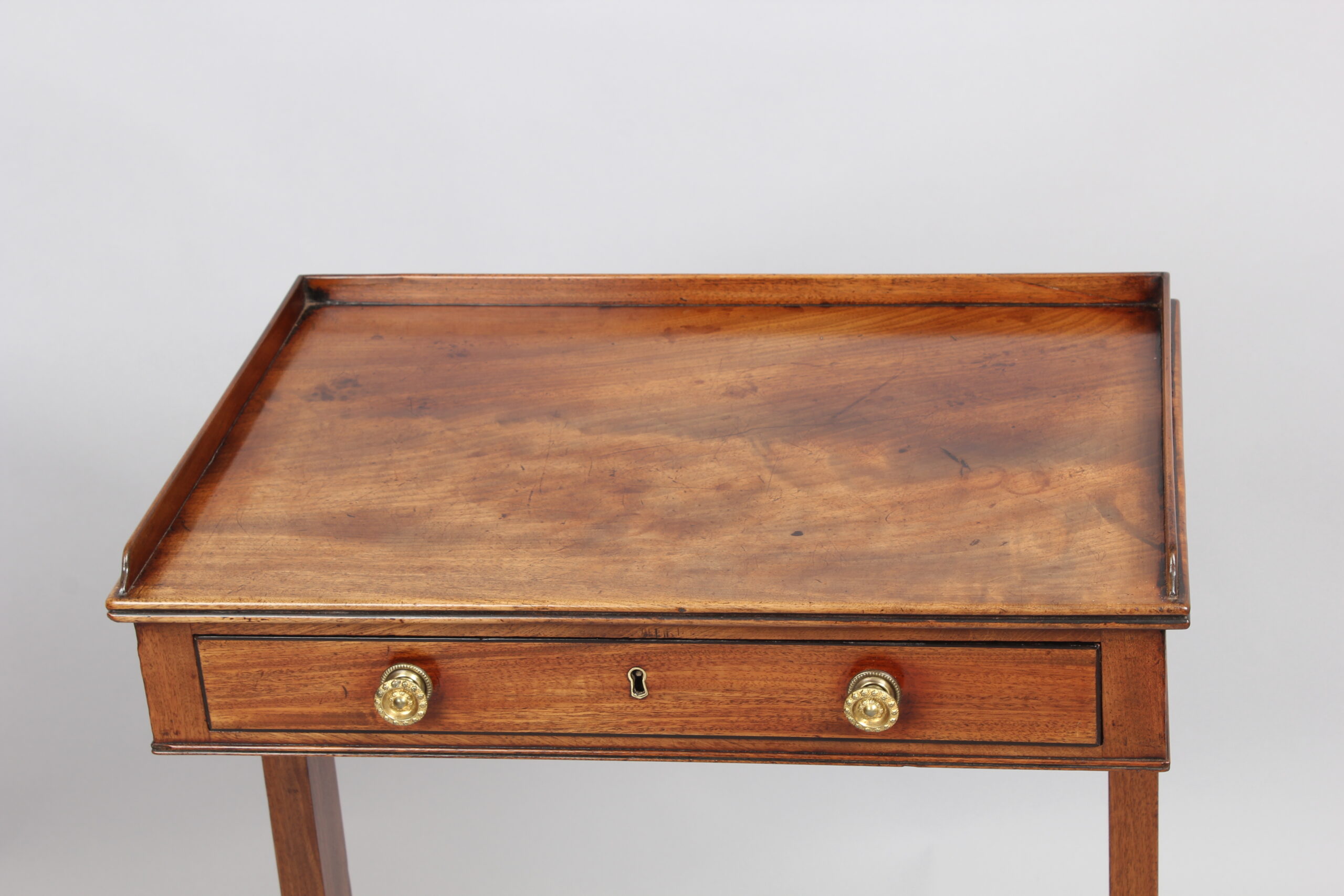George III period mahogany single-drawer-end support free-standing side table