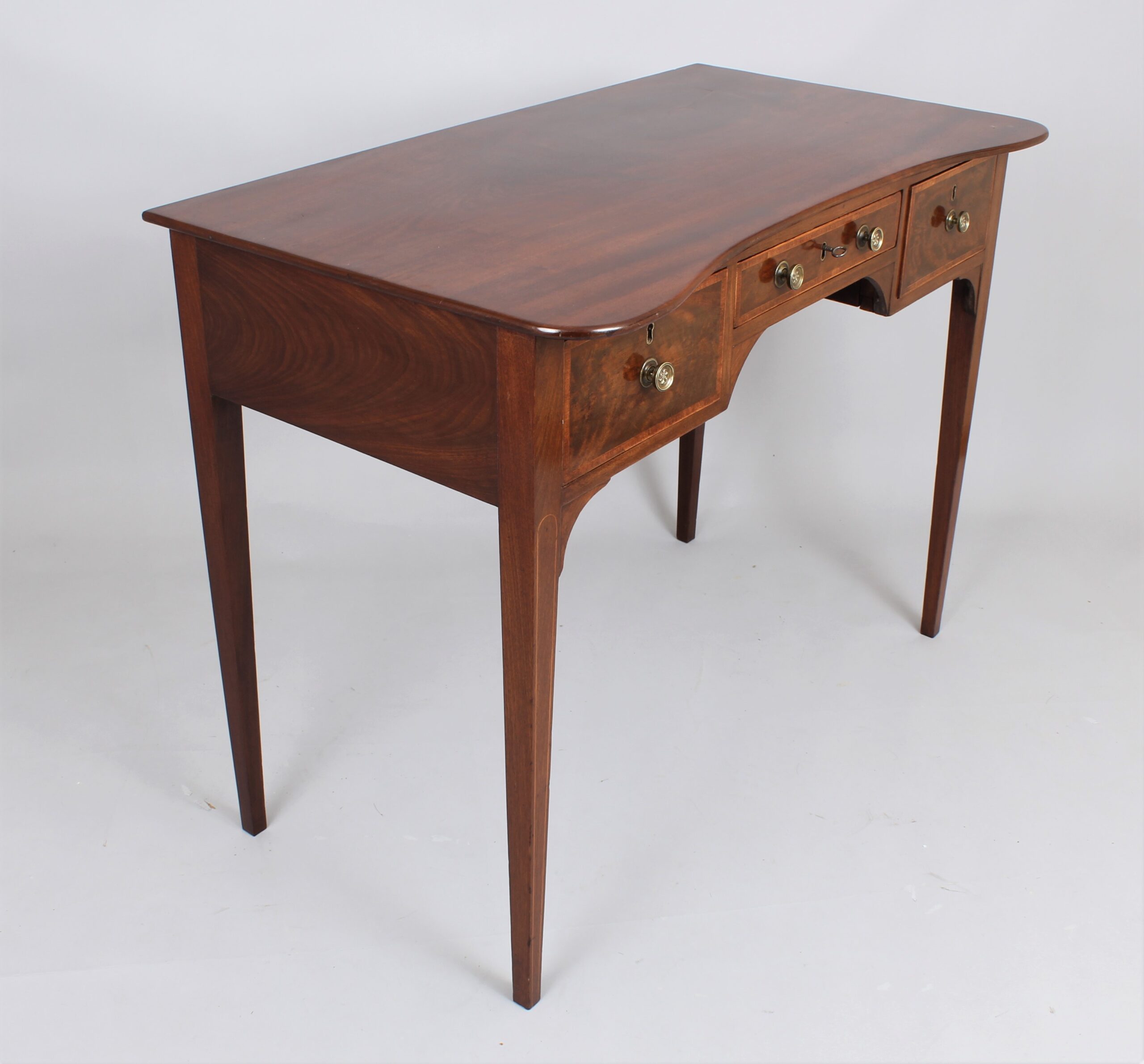George III period mahogany kneehole side dressing table