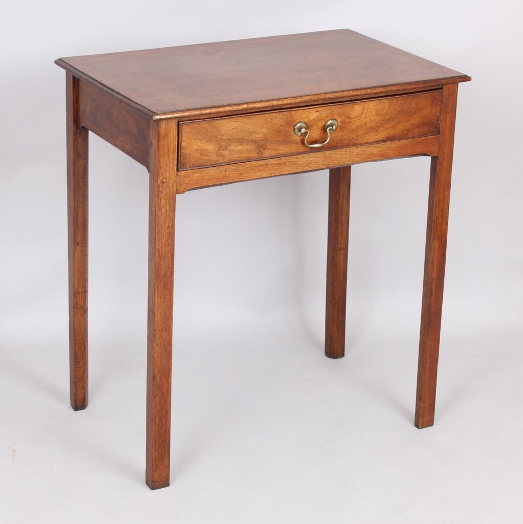 A George III mahogany single drawer side table