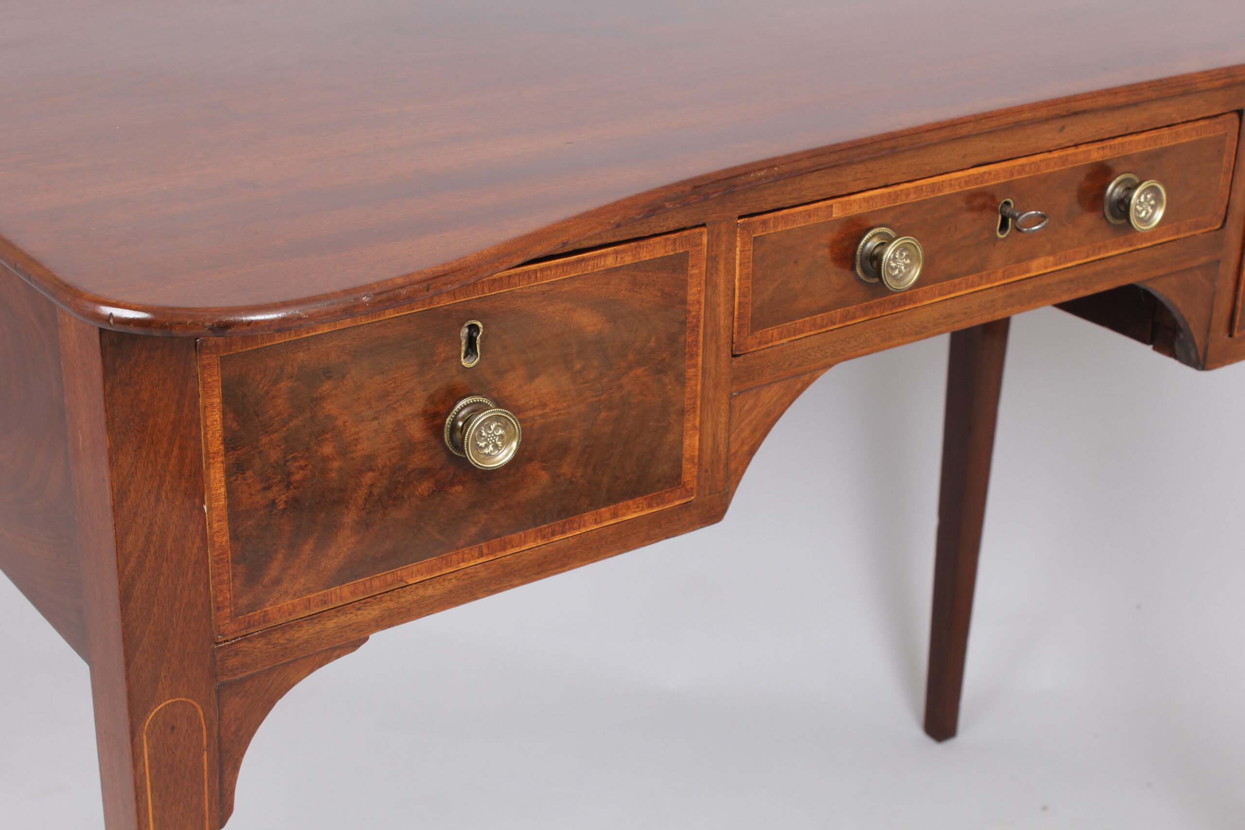 George III period mahogany kneehole side dressing table