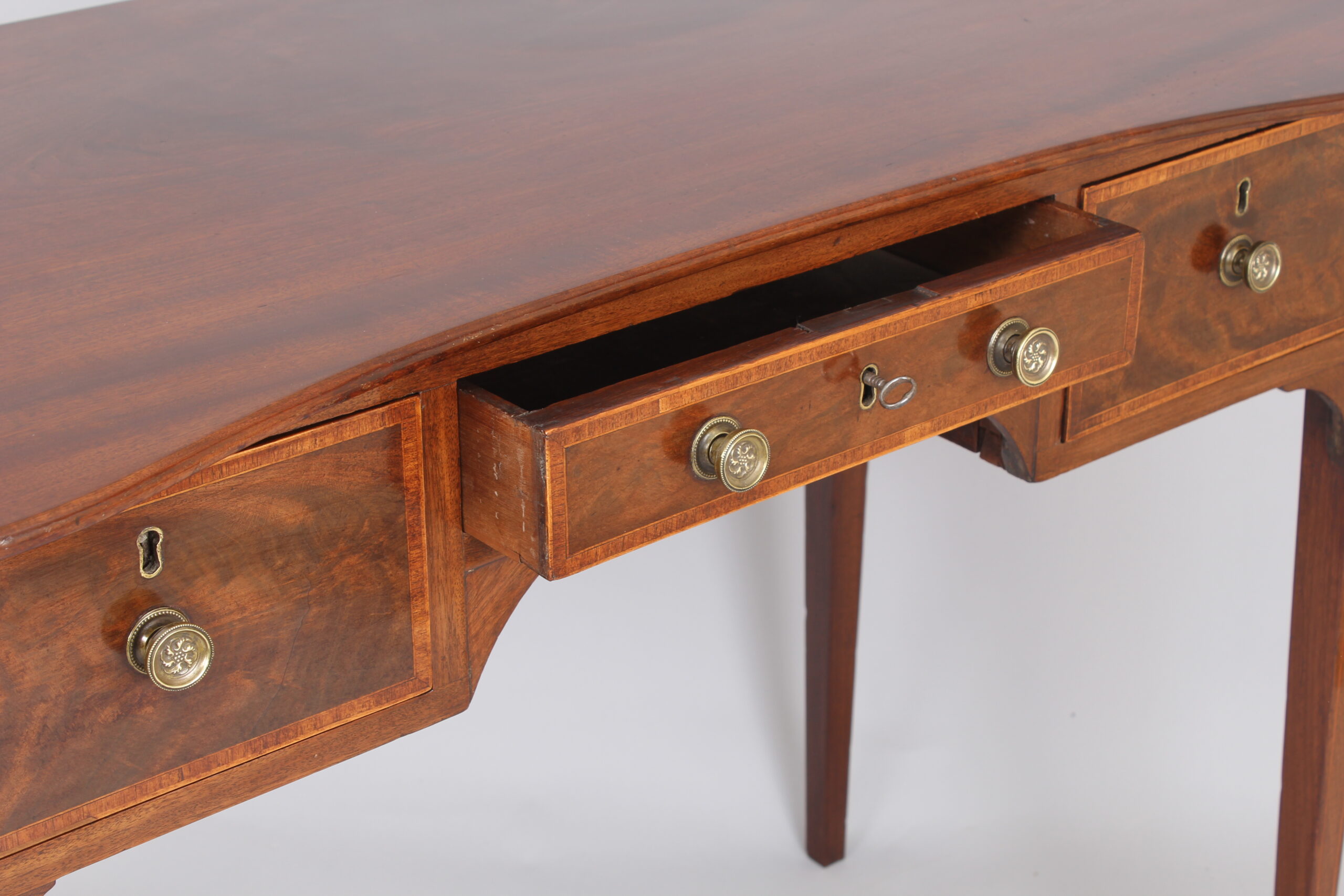 George III period mahogany kneehole side dressing table