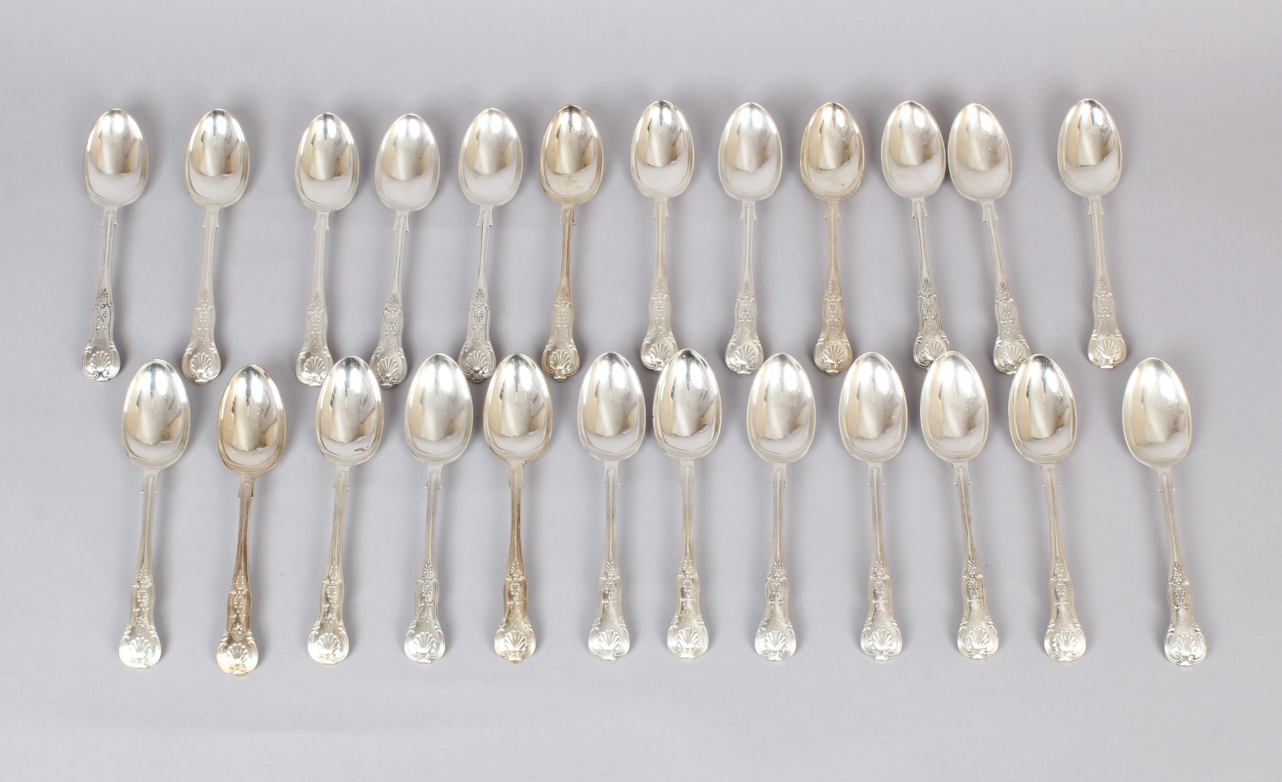 A very fine and substantial Edwardian Kings Honeysuckle pattern cutlery service for 24 people by Joseph Rodgers and Sons, Sheffield 1902