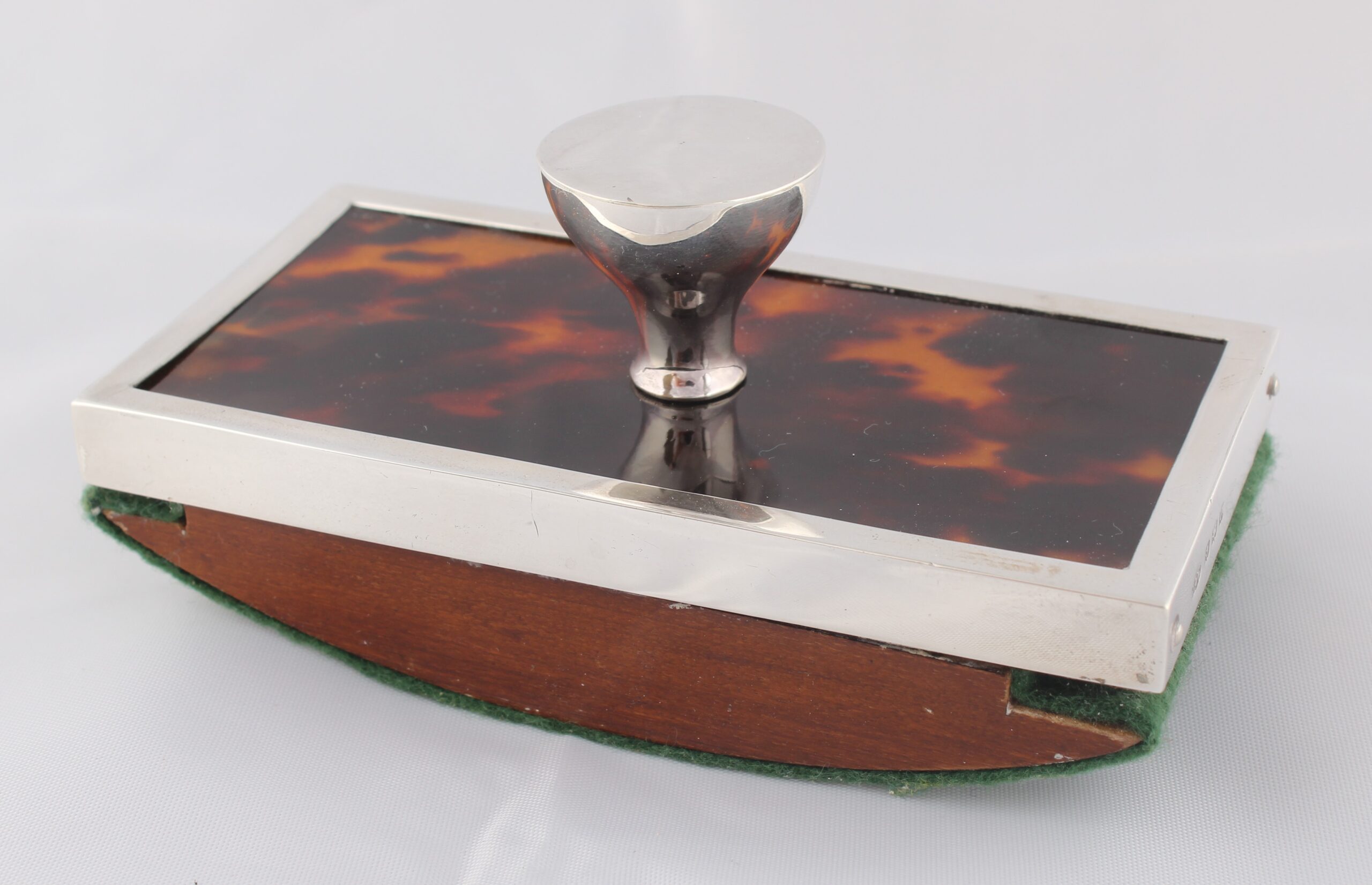 Sterling silver and tortoiseshell rocker blotter