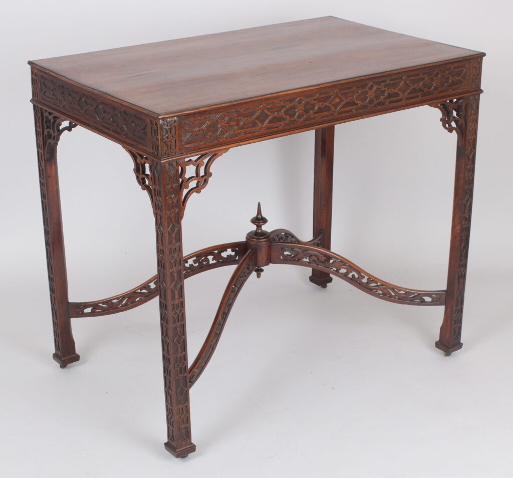 Very fine George III period mahogany silver table