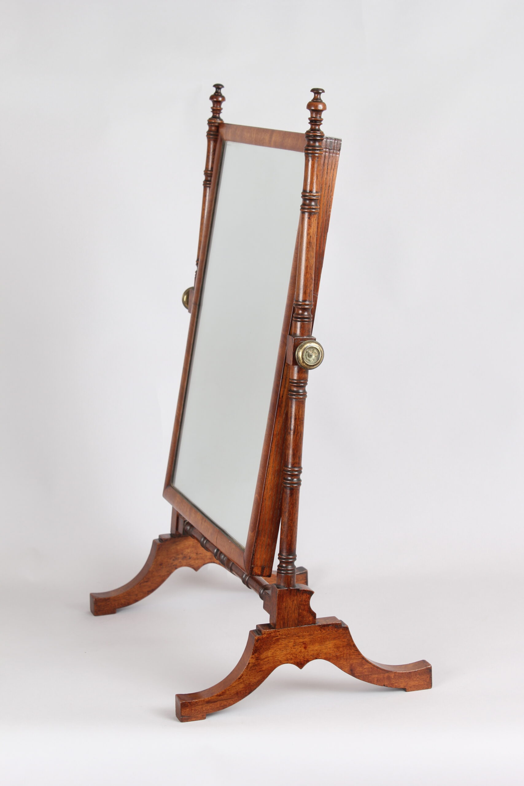 Mahogany dressing table mirror of cheval form