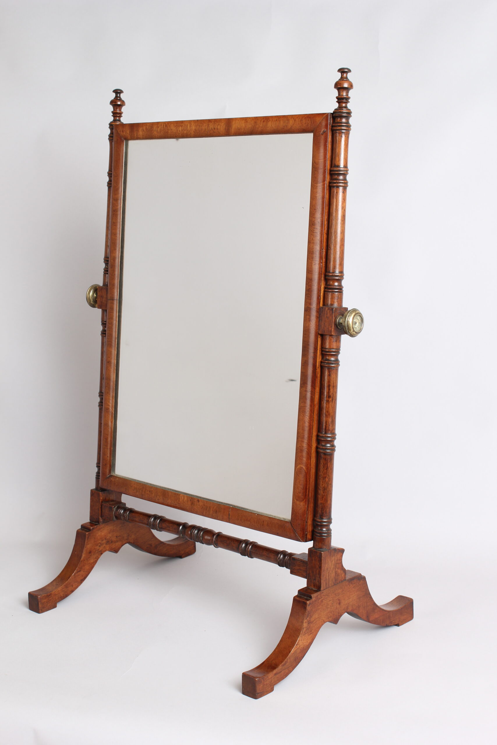 Mahogany dressing table mirror of cheval form
