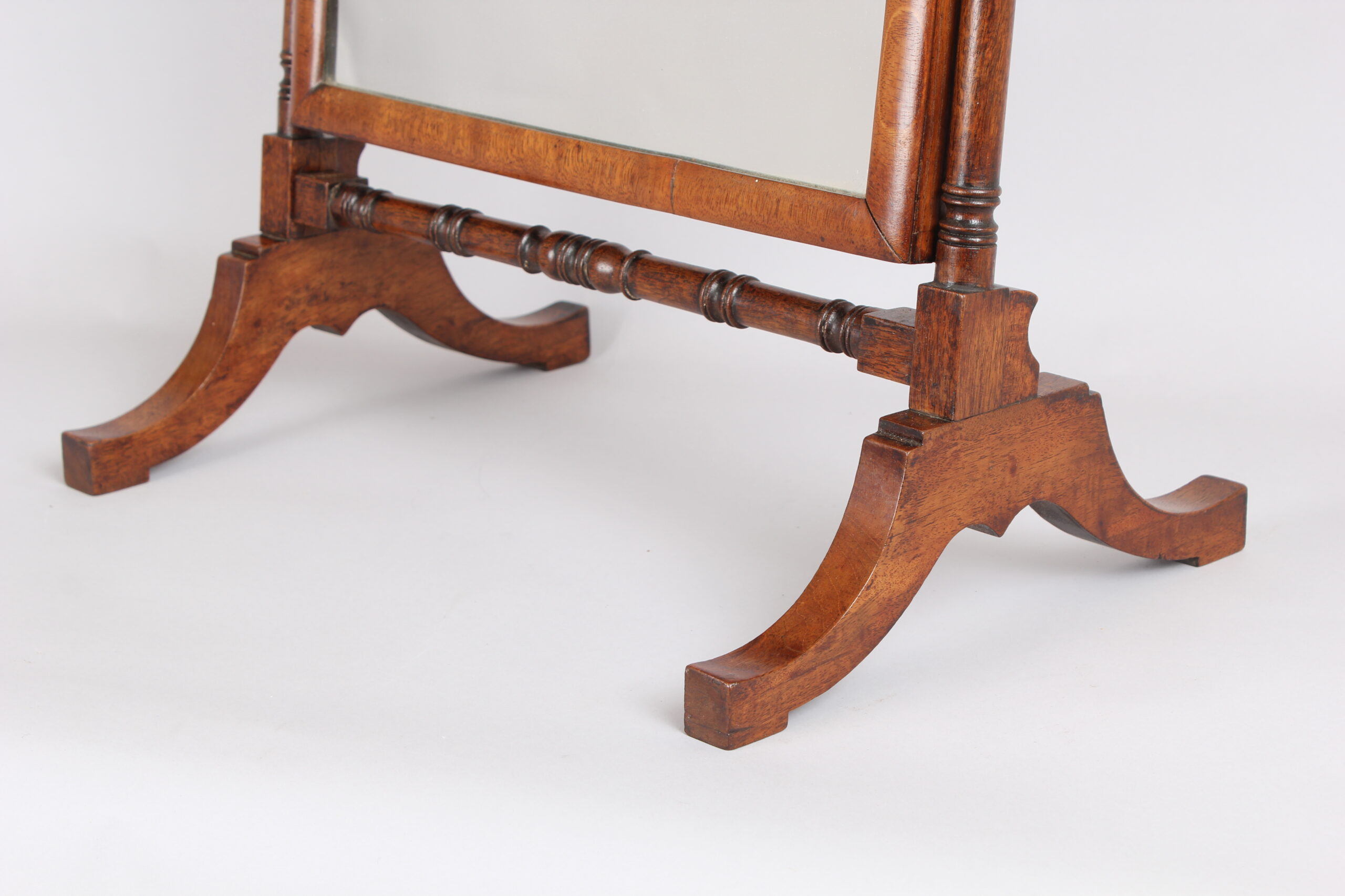 Mahogany dressing table mirror of cheval form