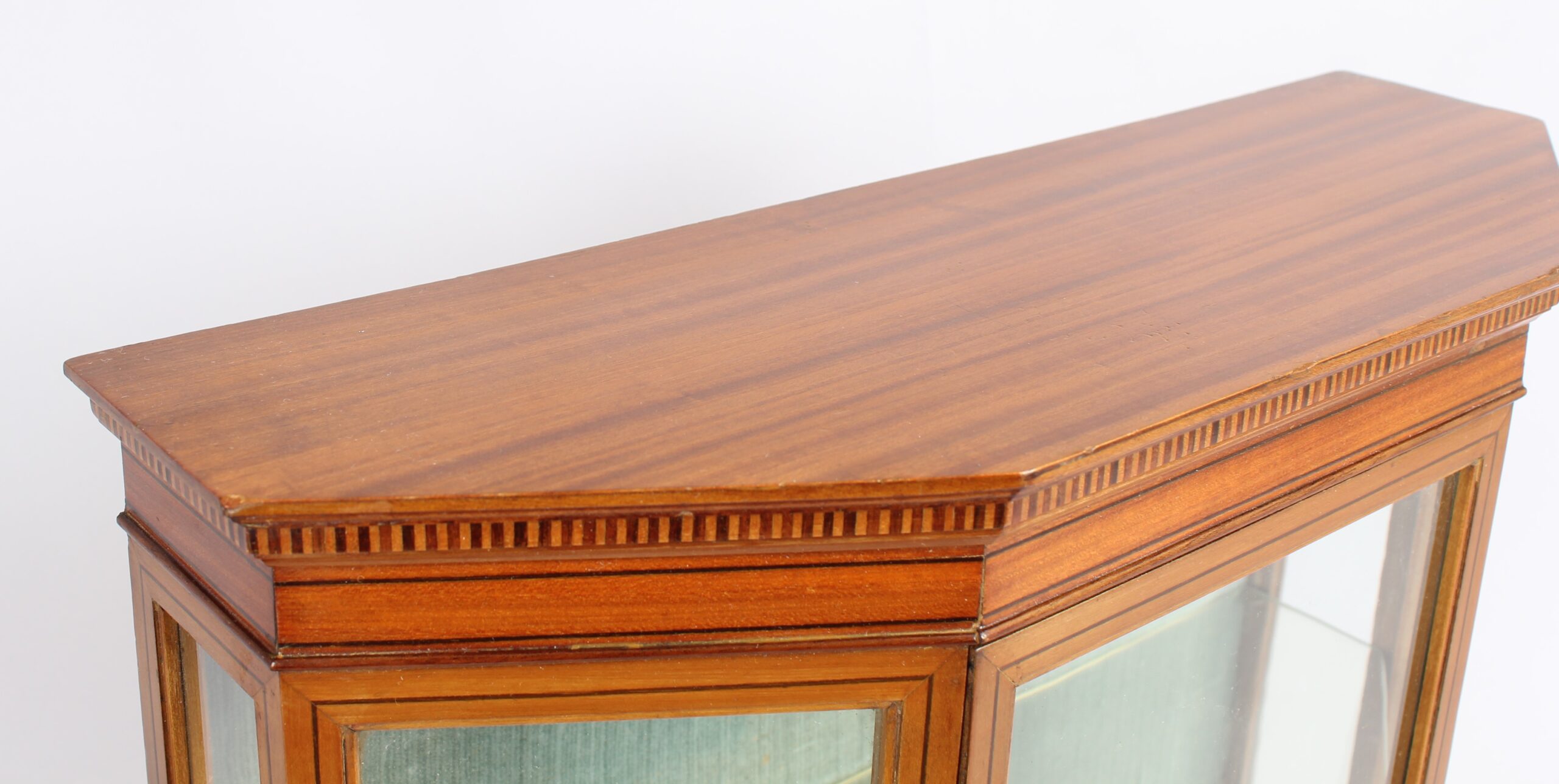 An Edwardian satinwood miniature glazed display cabinet