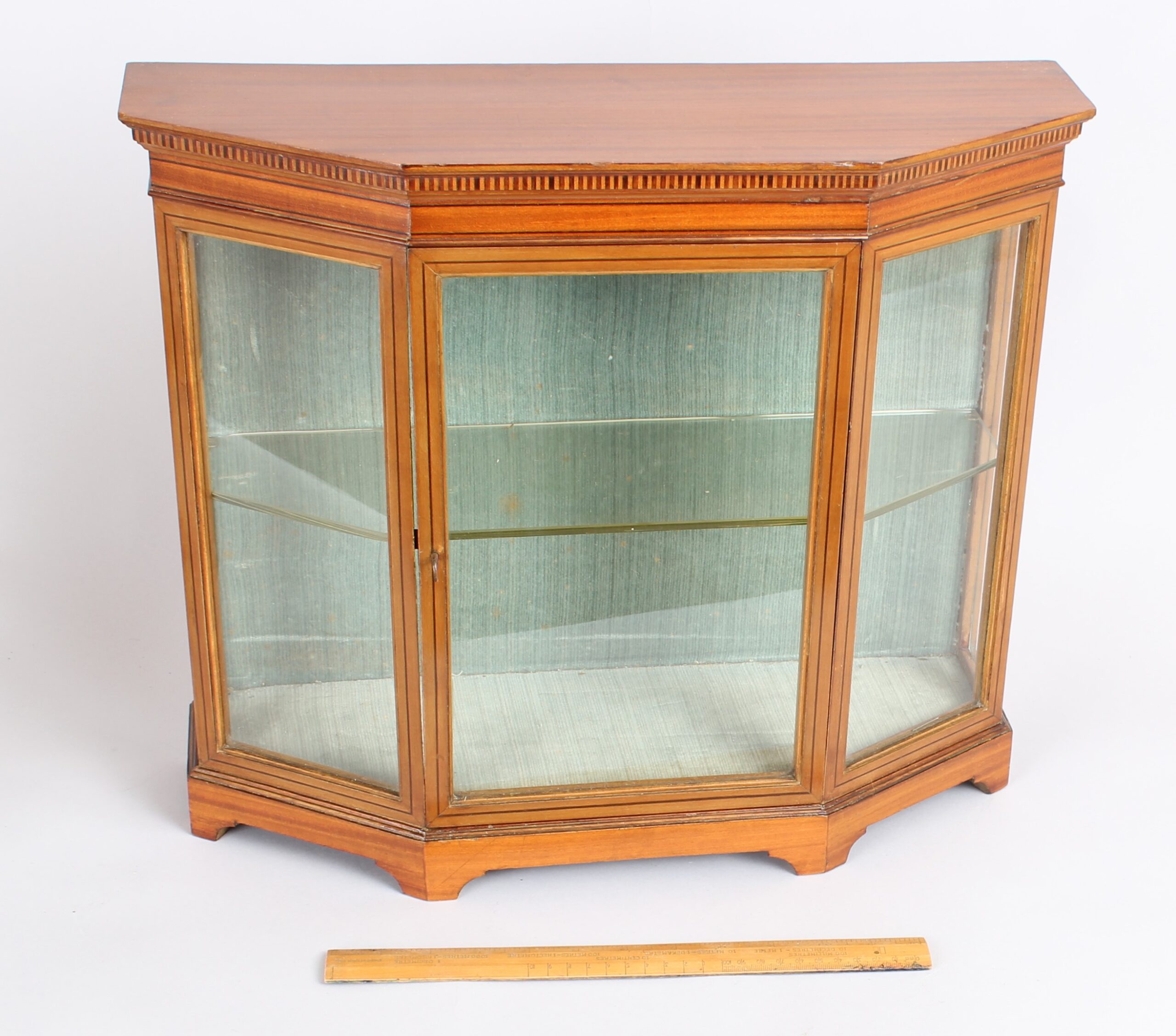 An Edwardian satinwood miniature glazed display cabinet
