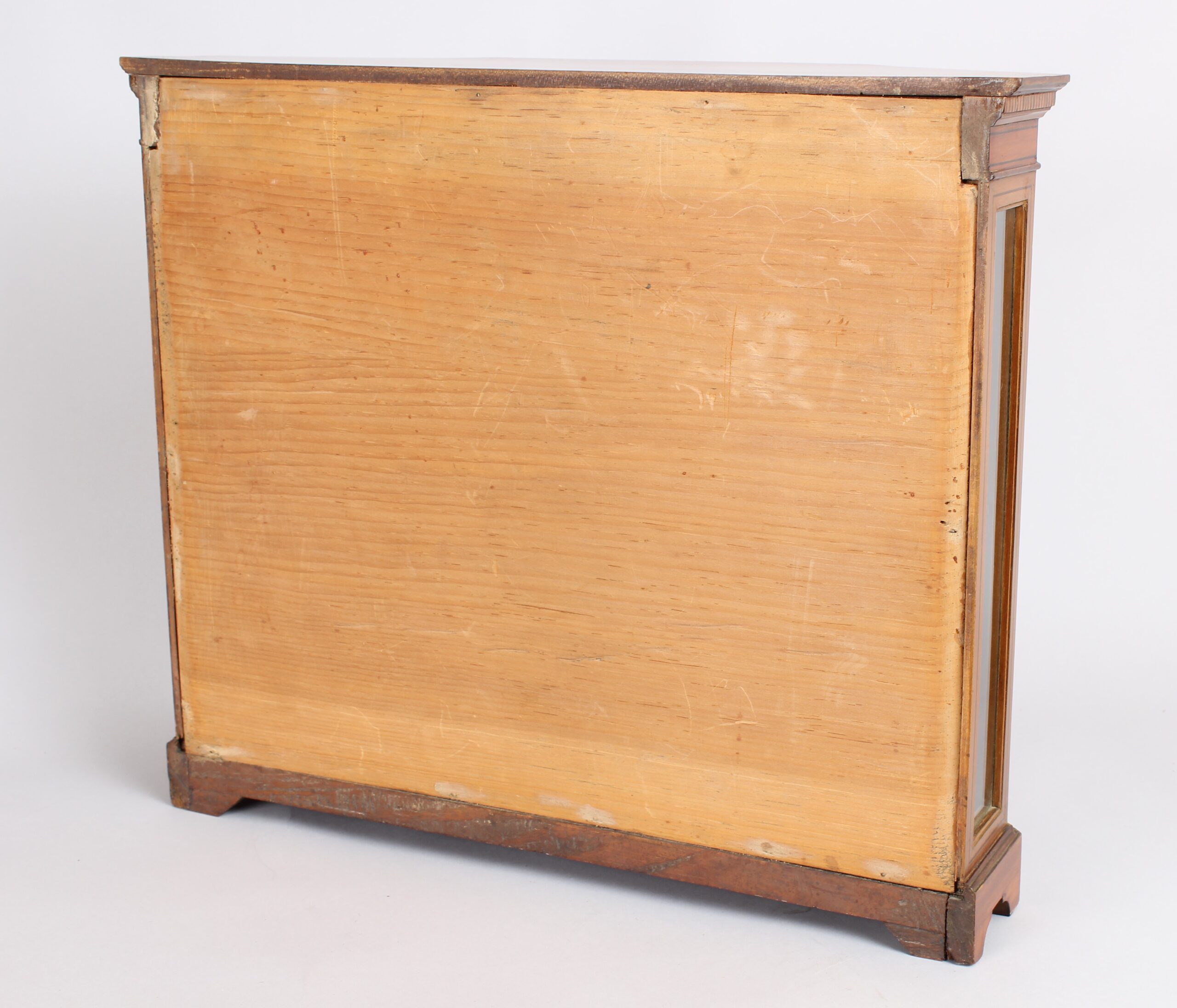 An Edwardian satinwood miniature glazed display cabinet