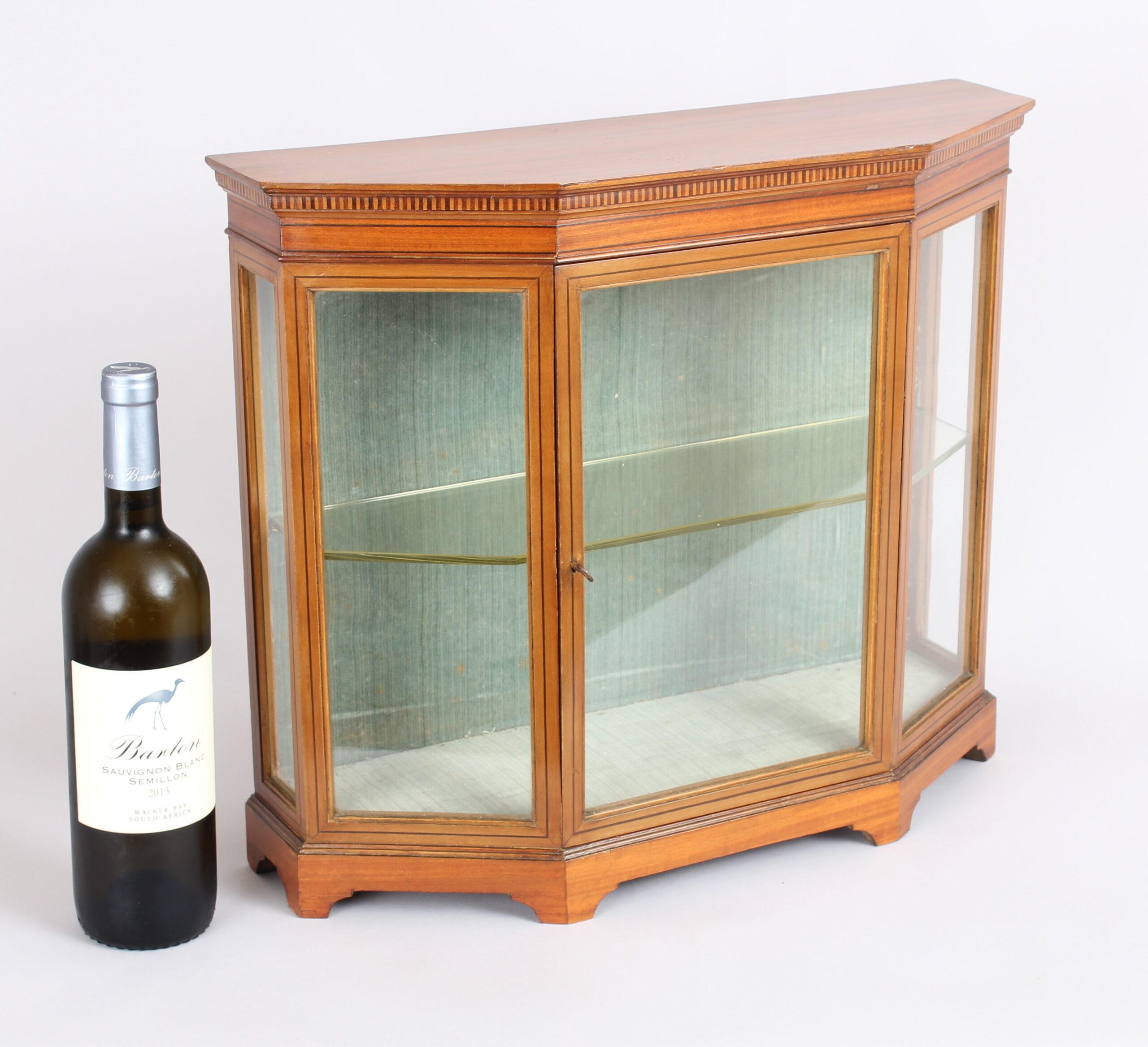 An Edwardian satinwood miniature glazed display cabinet