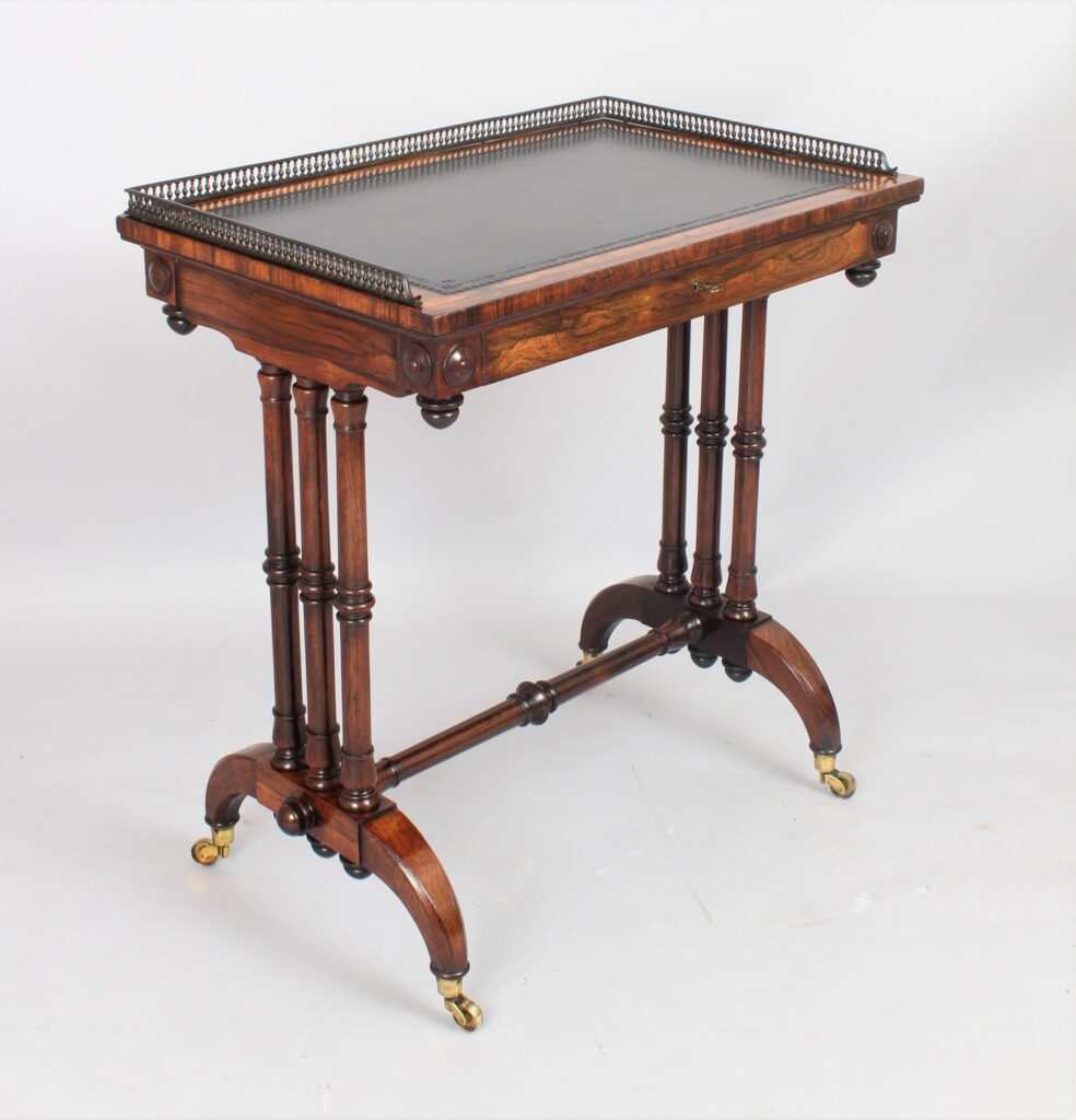 A fine George IV period rosewood small writing table