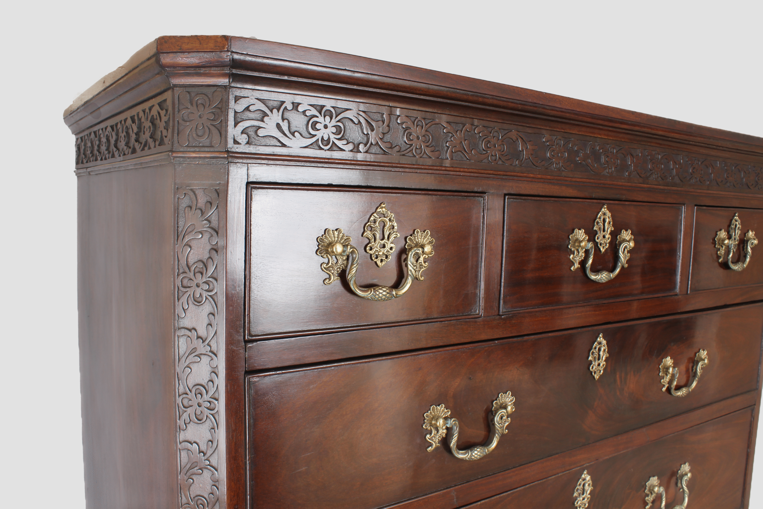 George III period mahogany tallboy / chest on chest