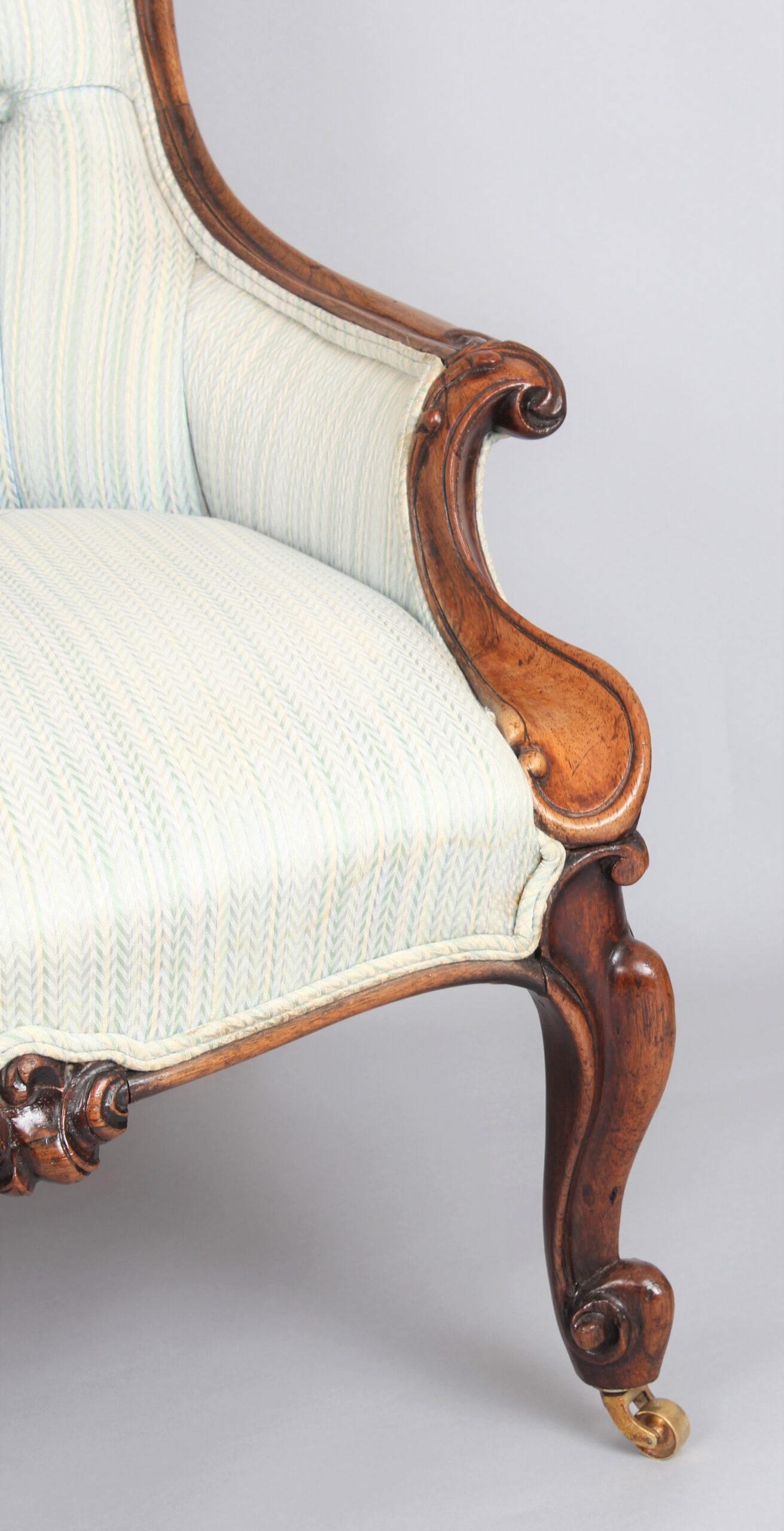 Good quality pair of early Victorian rosewood arm-chairs