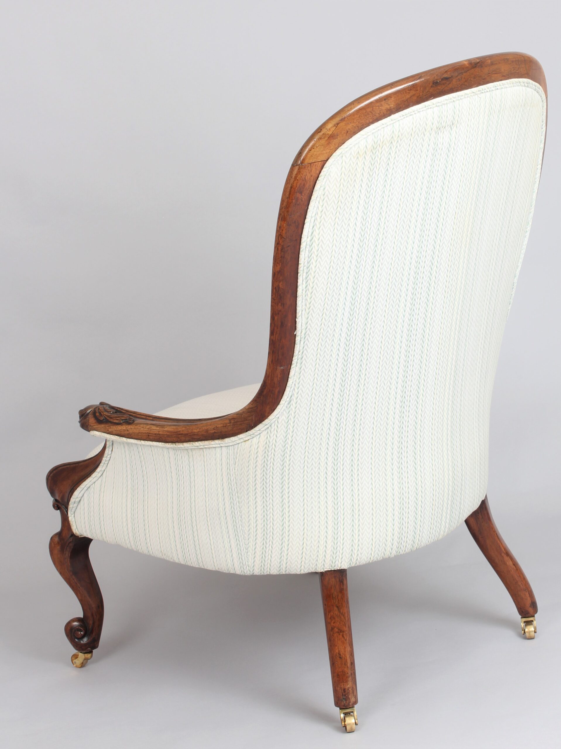 Good quality pair of early Victorian rosewood arm-chairs