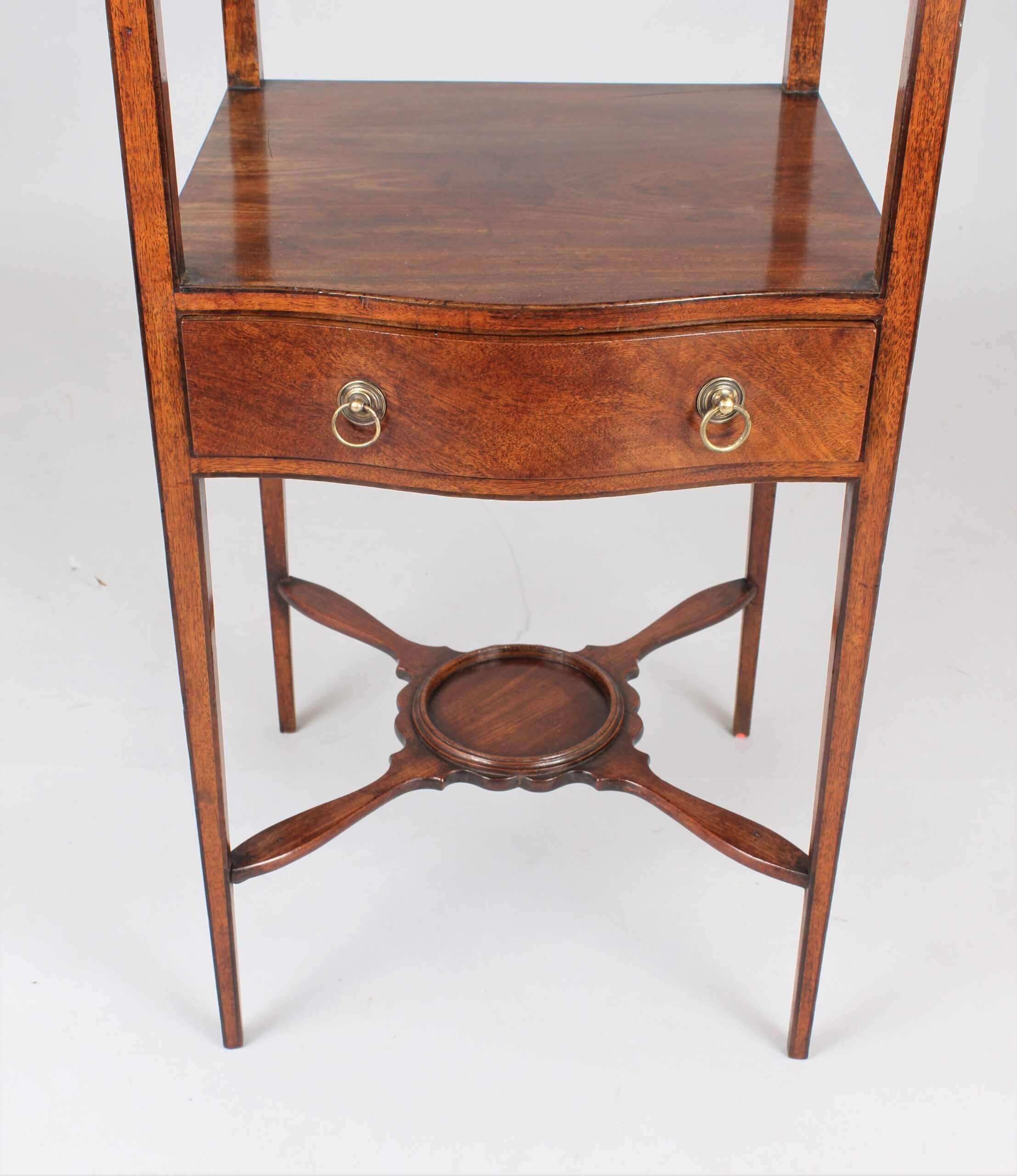 George III mahogany serpentine-fronted enclosed washstand