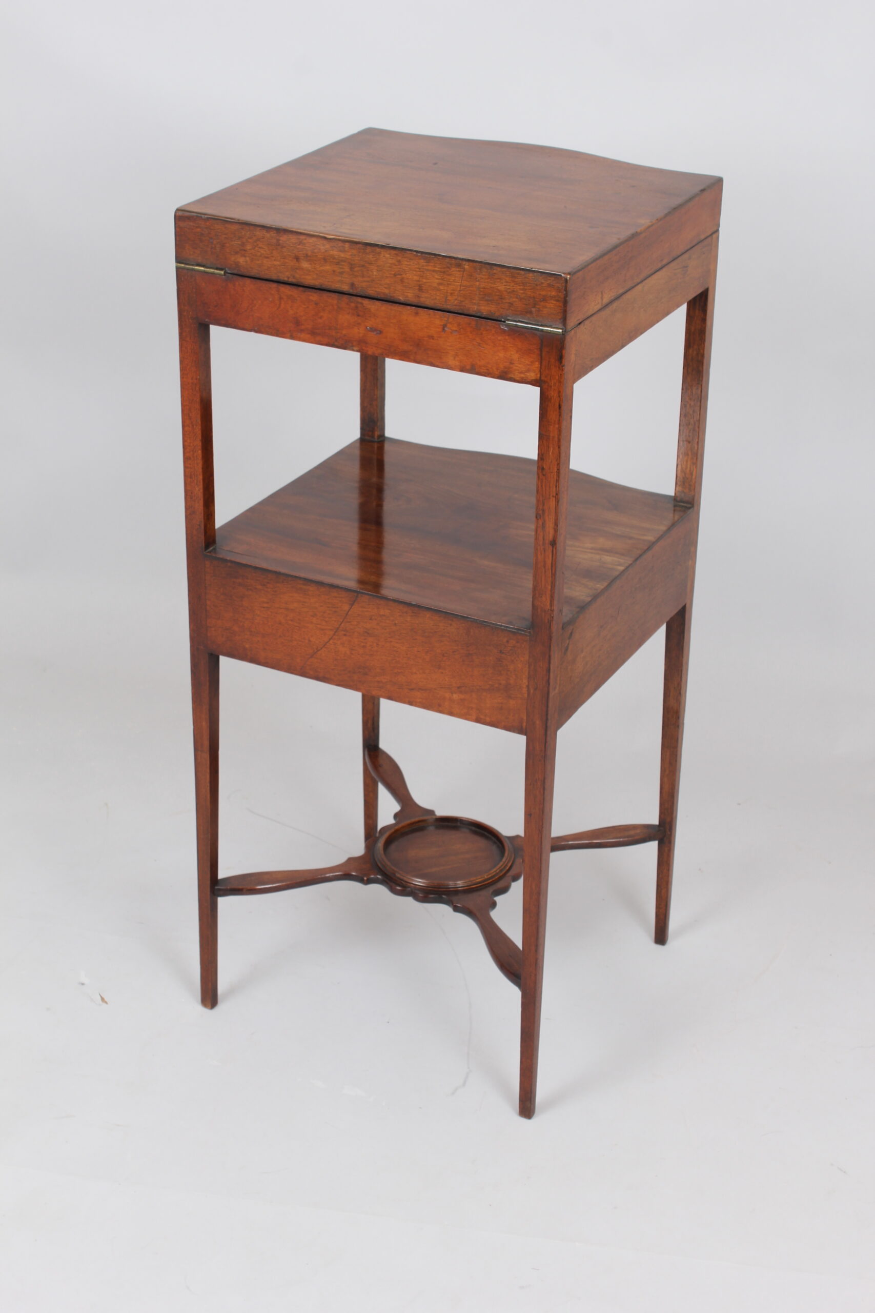 George III mahogany serpentine-fronted enclosed washstand