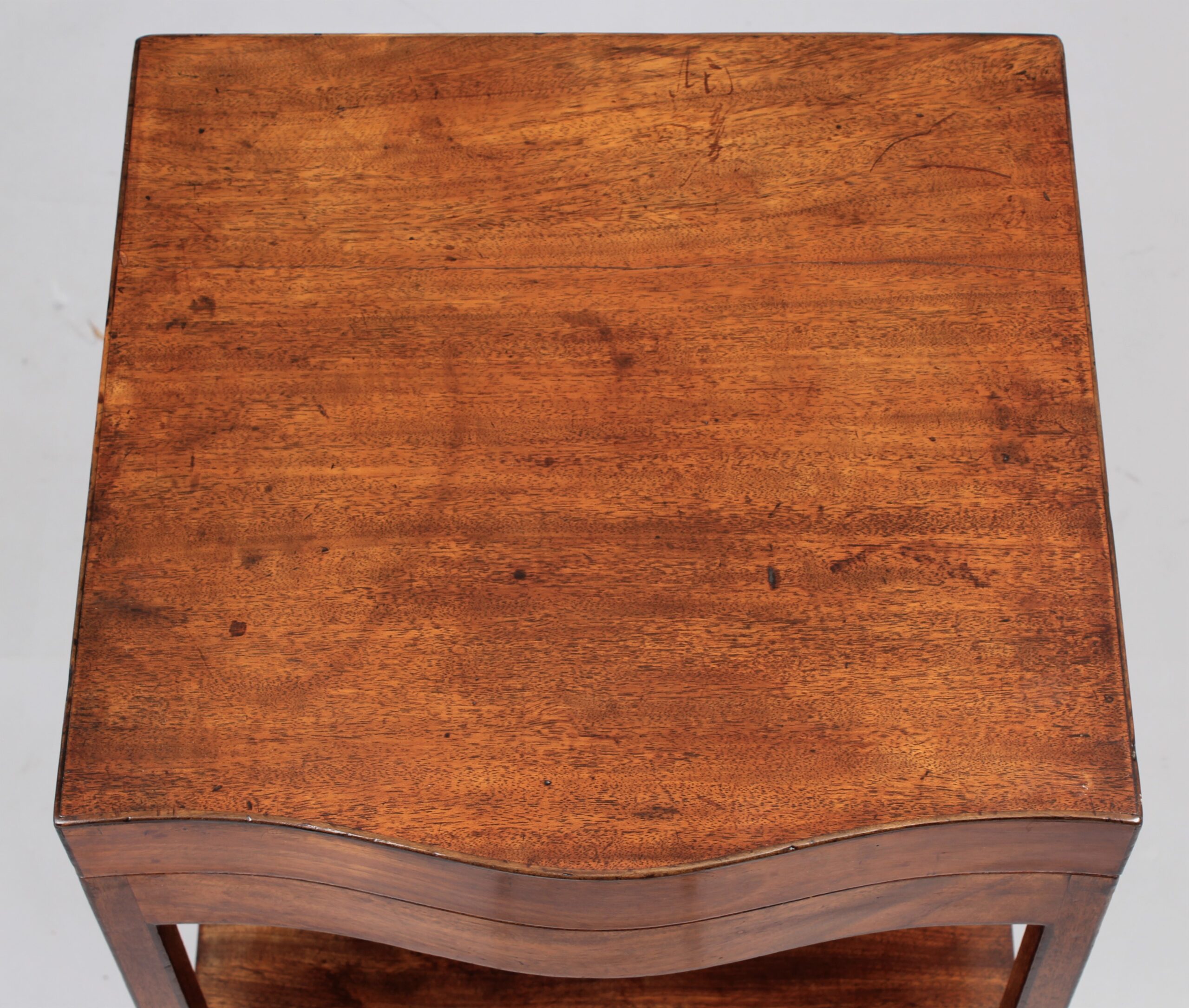George III mahogany serpentine-fronted enclosed washstand