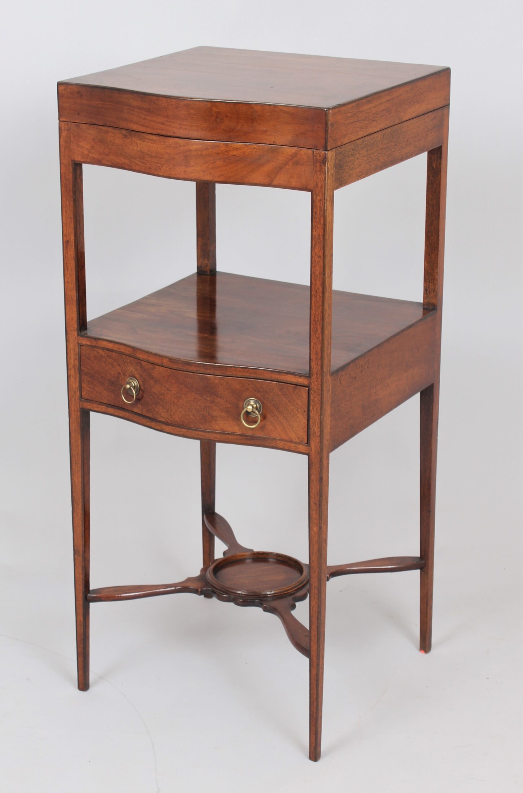 George III mahogany serpentine-fronted enclosed washstand