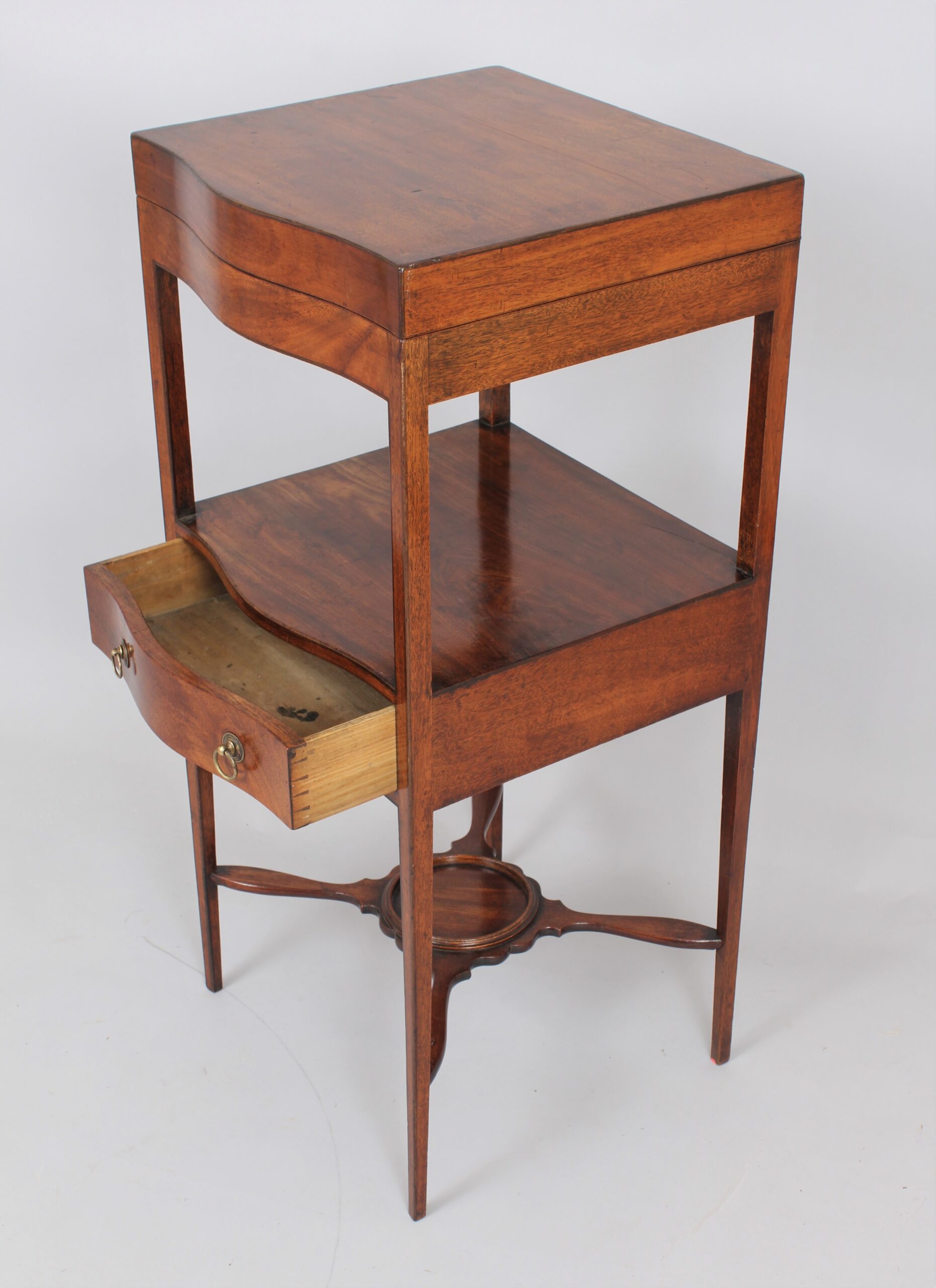George III mahogany serpentine-fronted enclosed washstand
