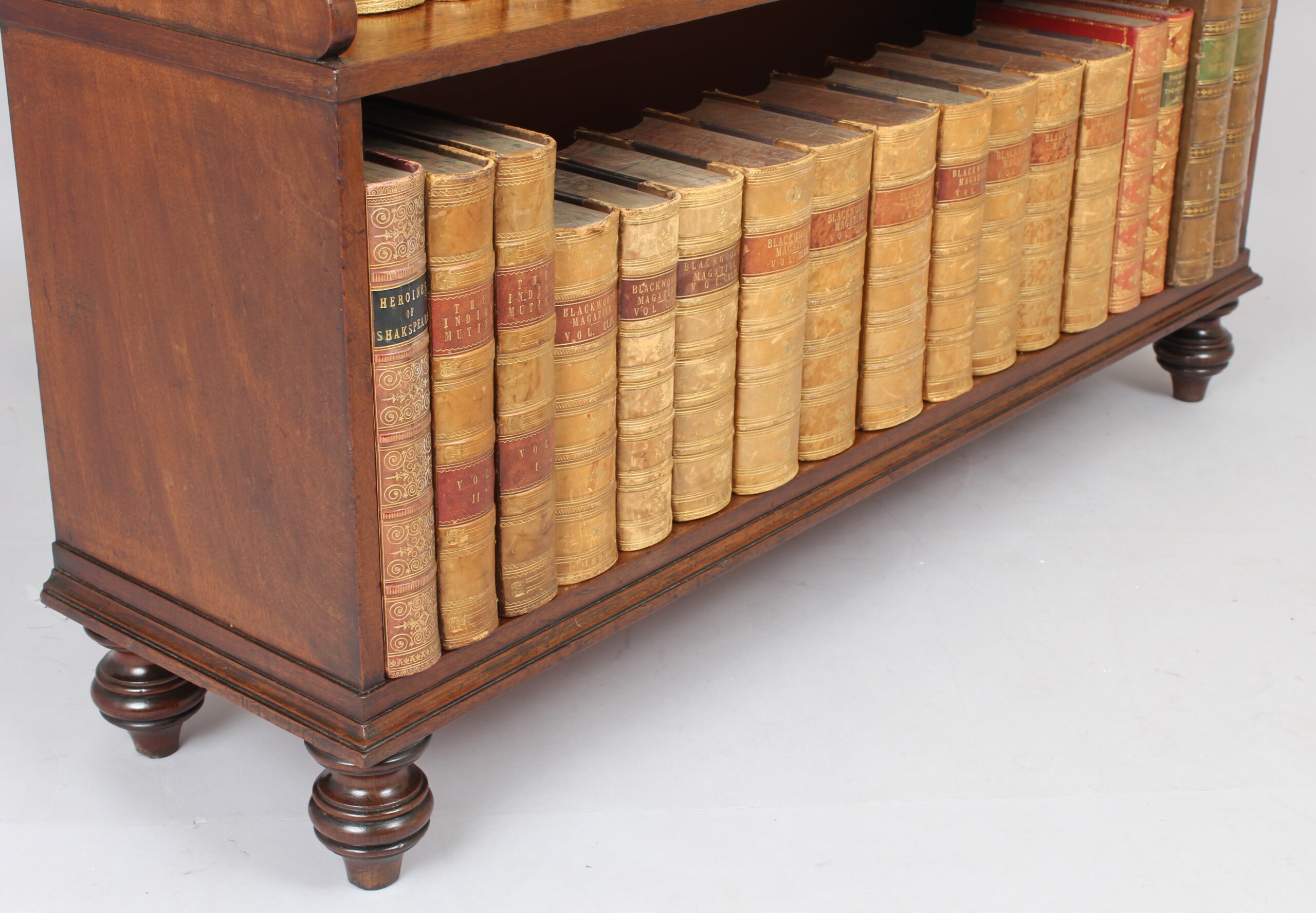 George III mahogany open waterfall book shelves of fine quality