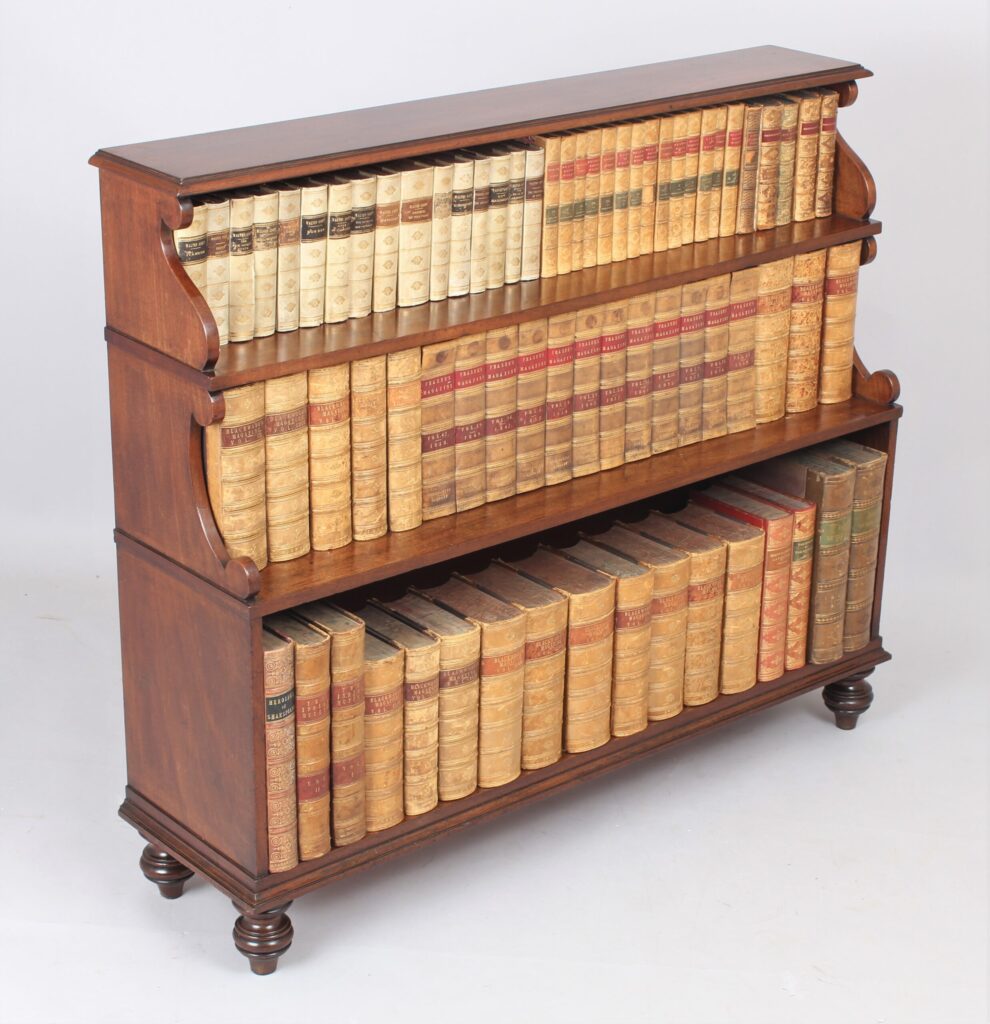 George III mahogany open waterfall book shelves of fine quality