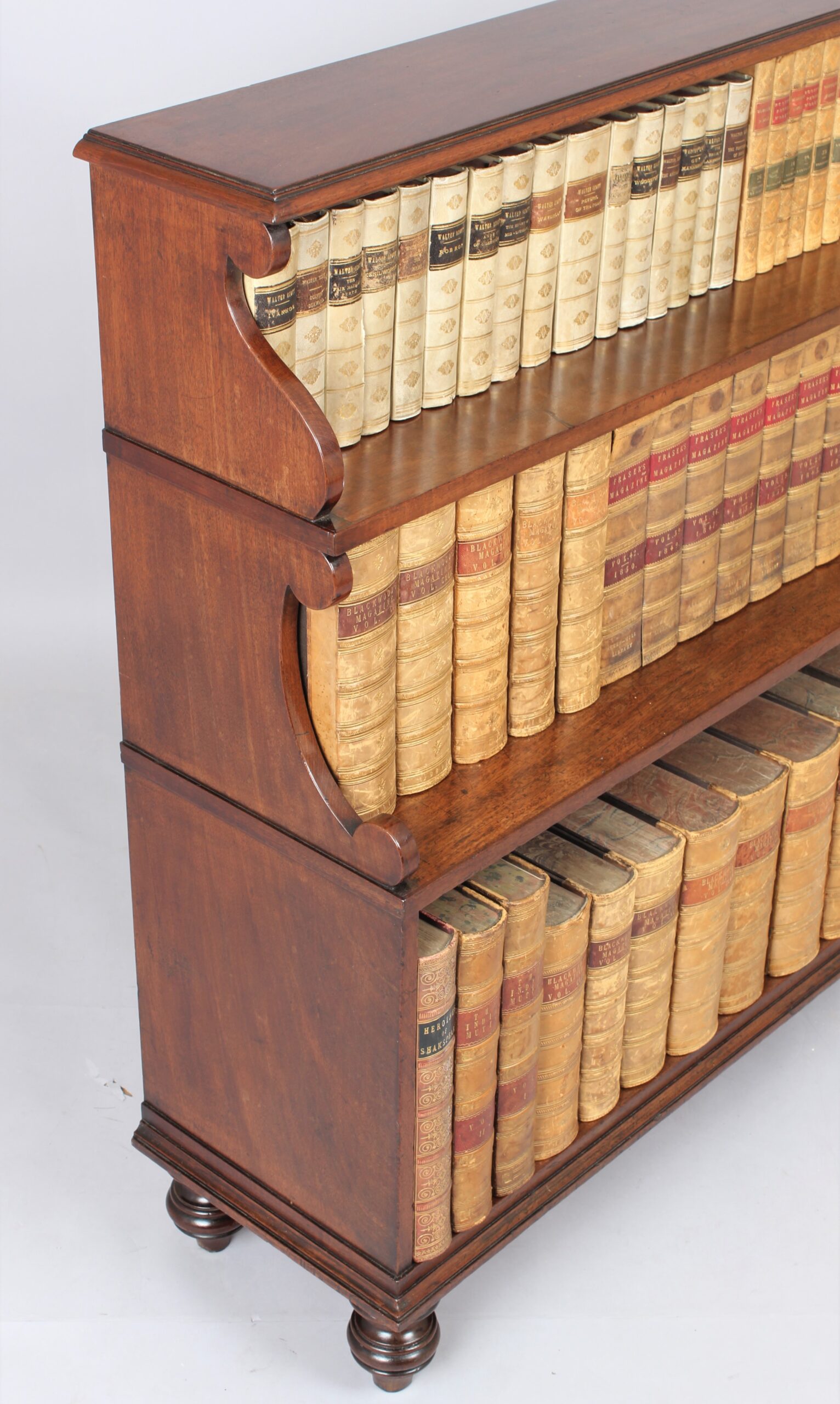 George III mahogany open waterfall book shelves of fine quality