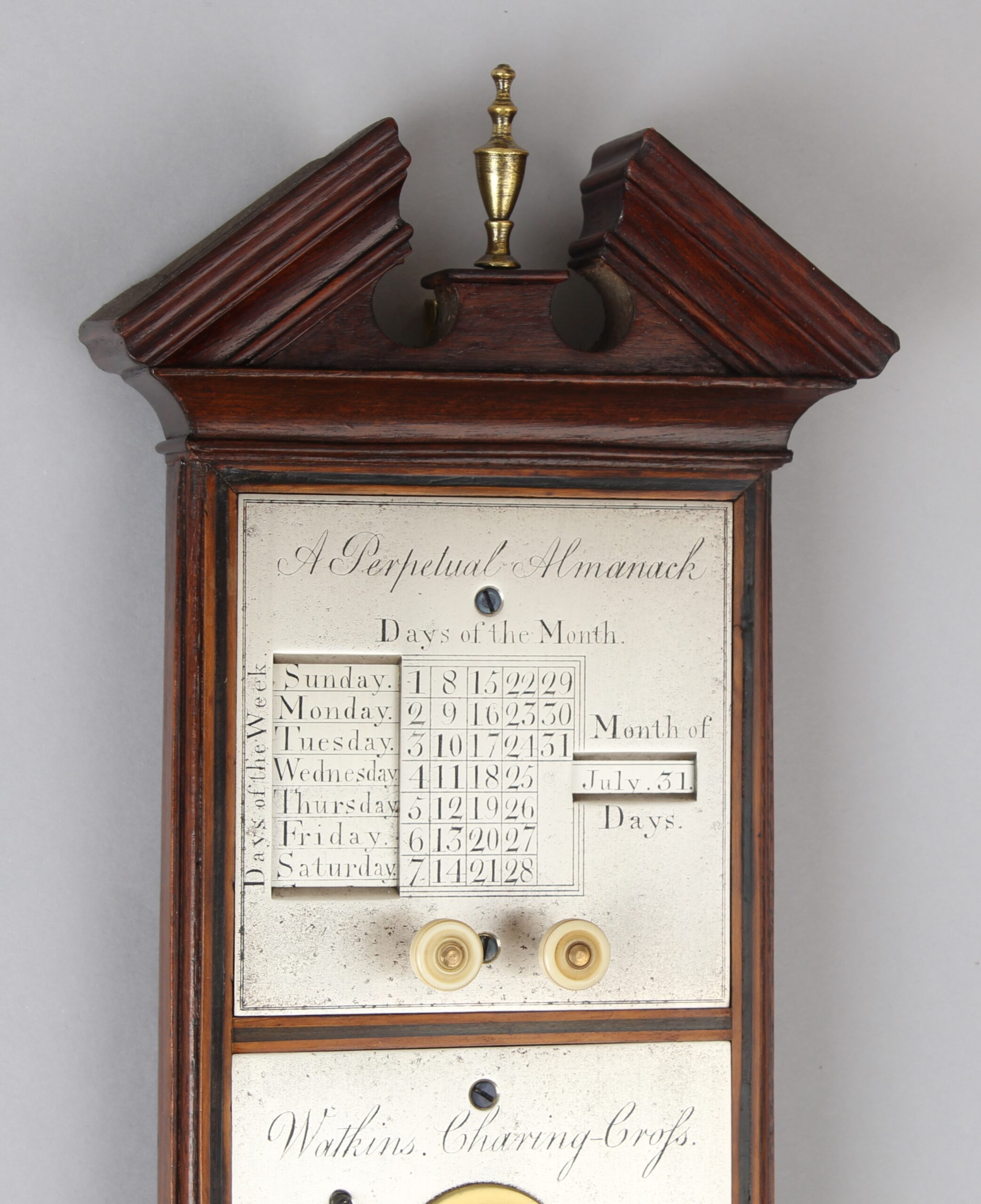 George III Perpetual Almanack stick barometer