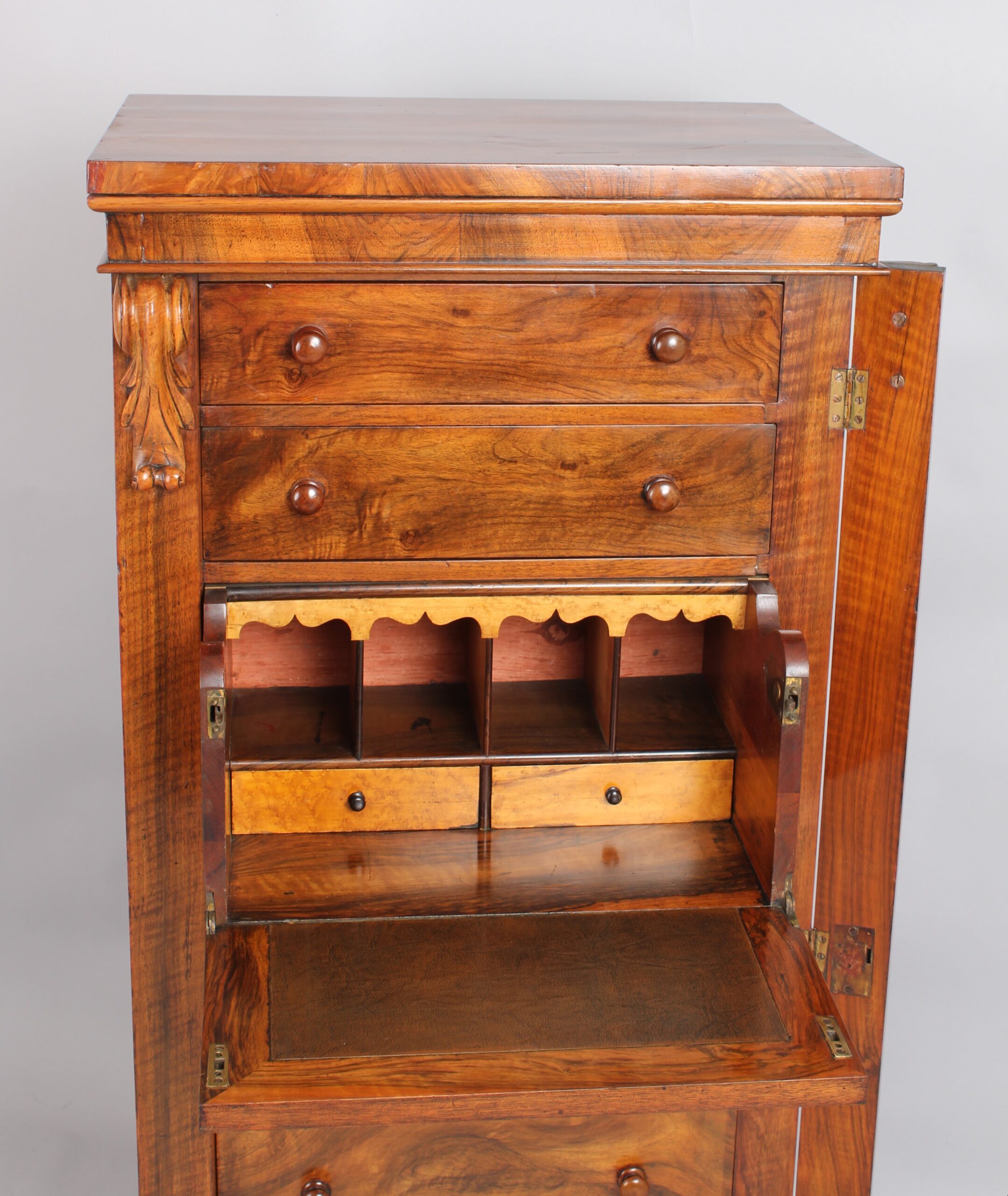 Early Victorian rosewood Wellington chest