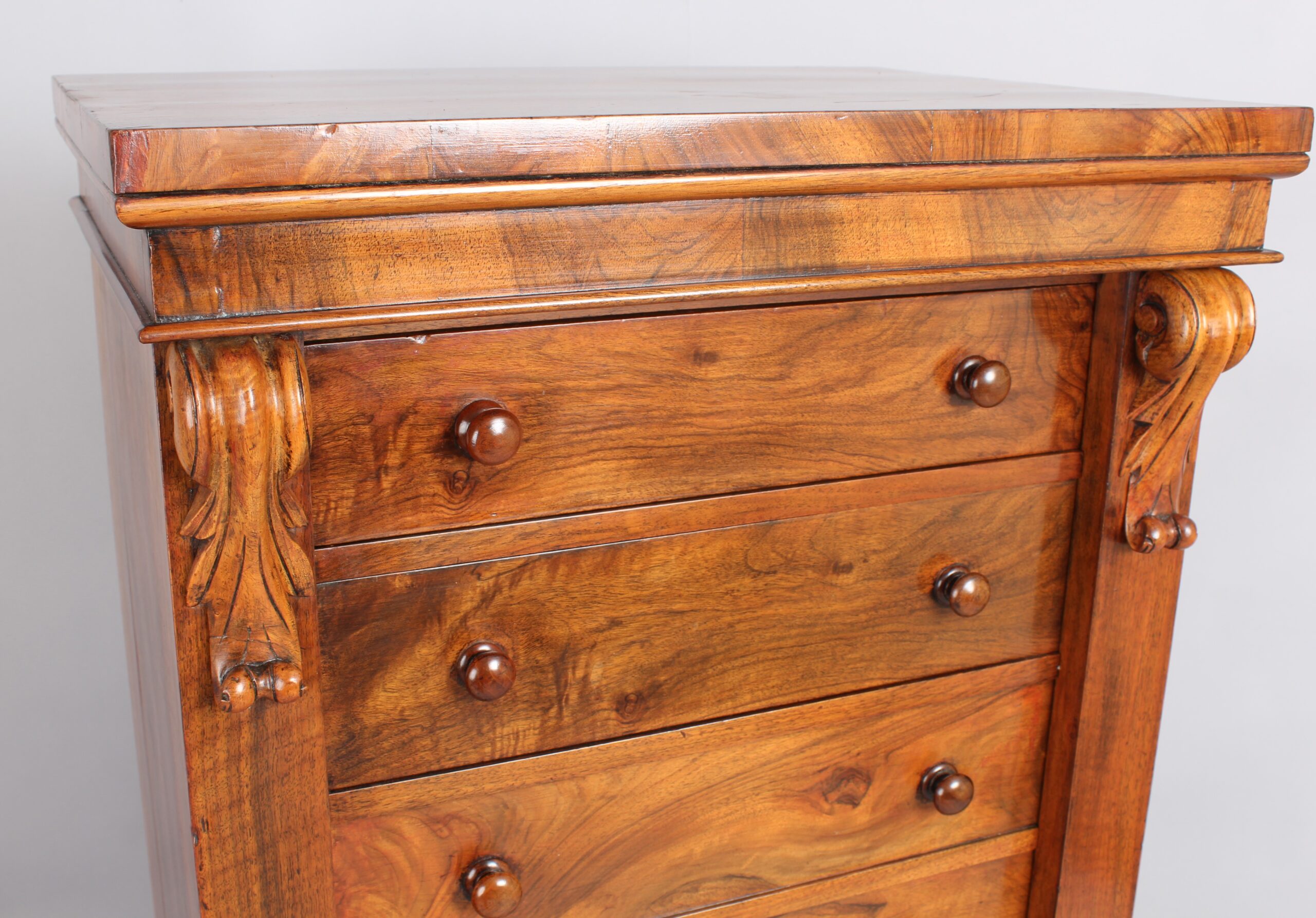 Early Victorian rosewood Wellington chest