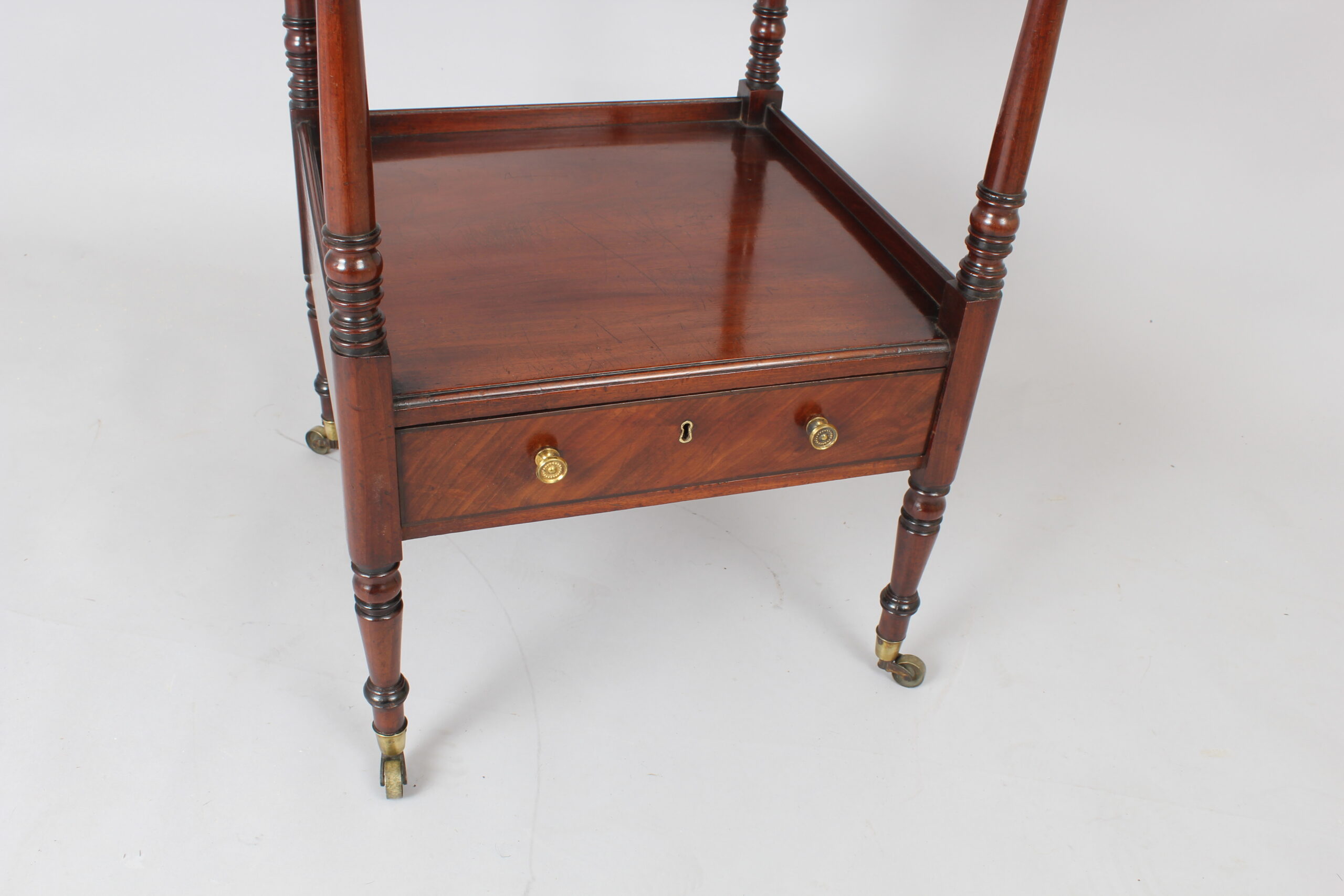 Early 19th century Regency period mahogany four tray whatnot