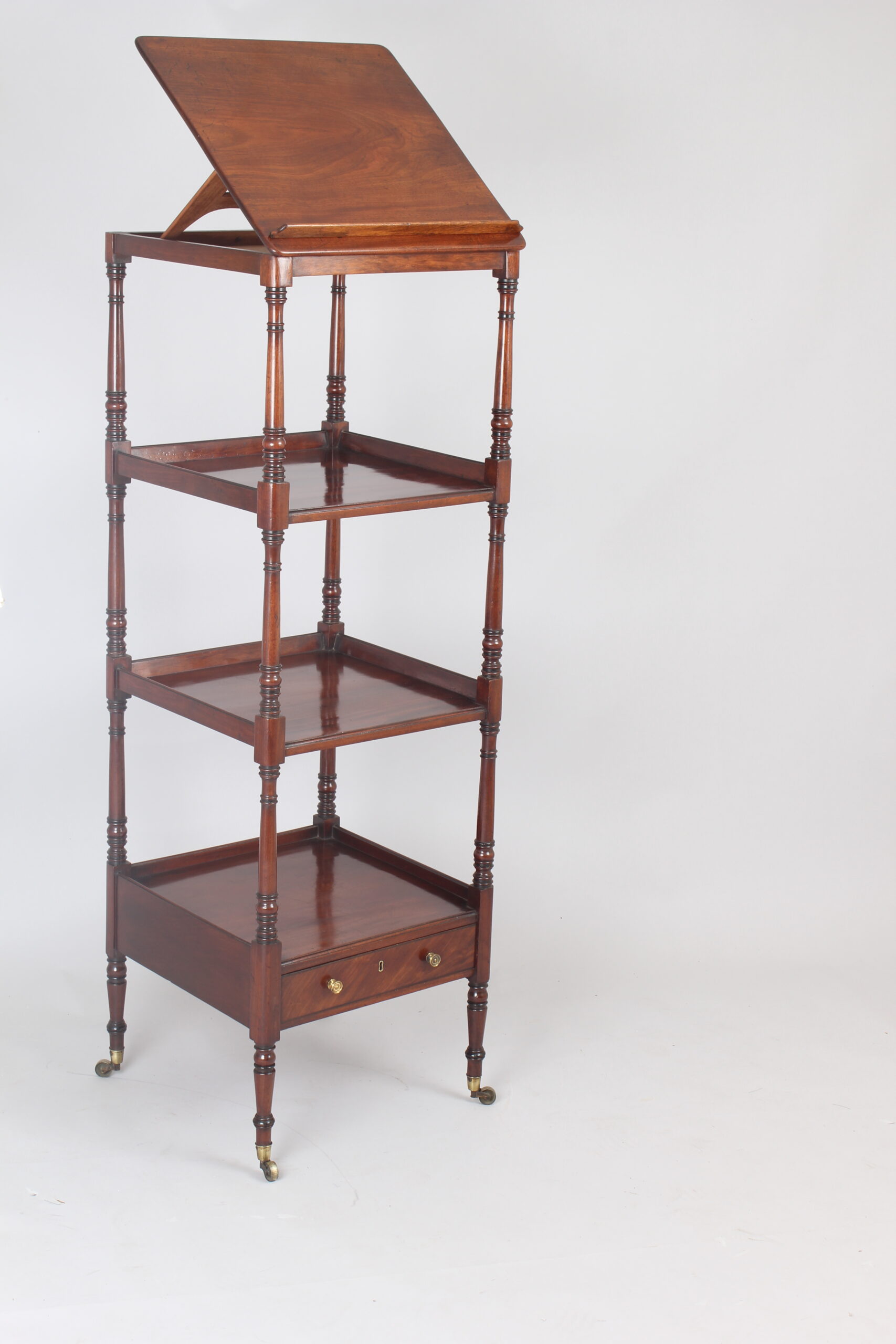 Early 19th century Regency period mahogany four tray whatnot