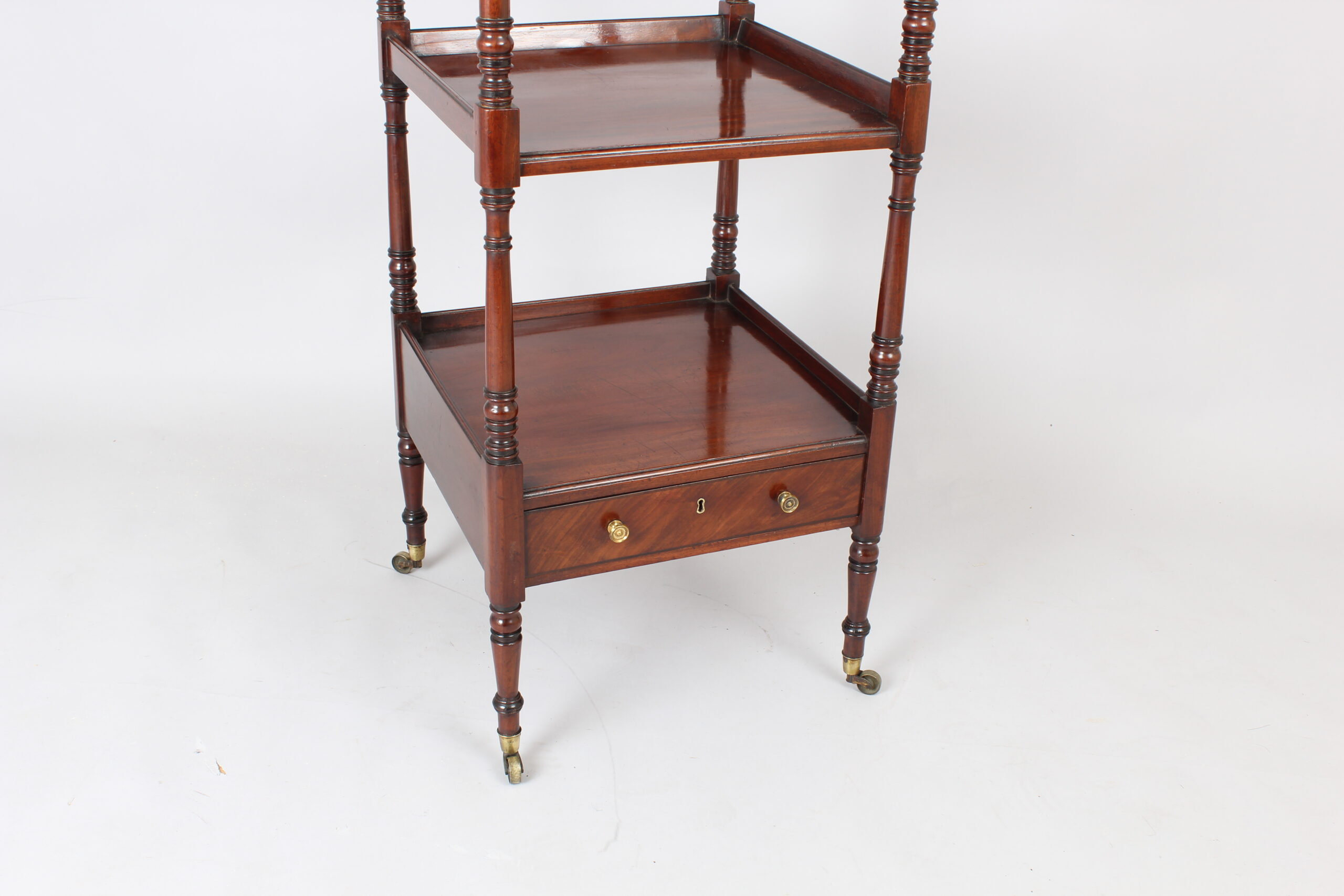Early 19th century Regency period mahogany four tray whatnot
