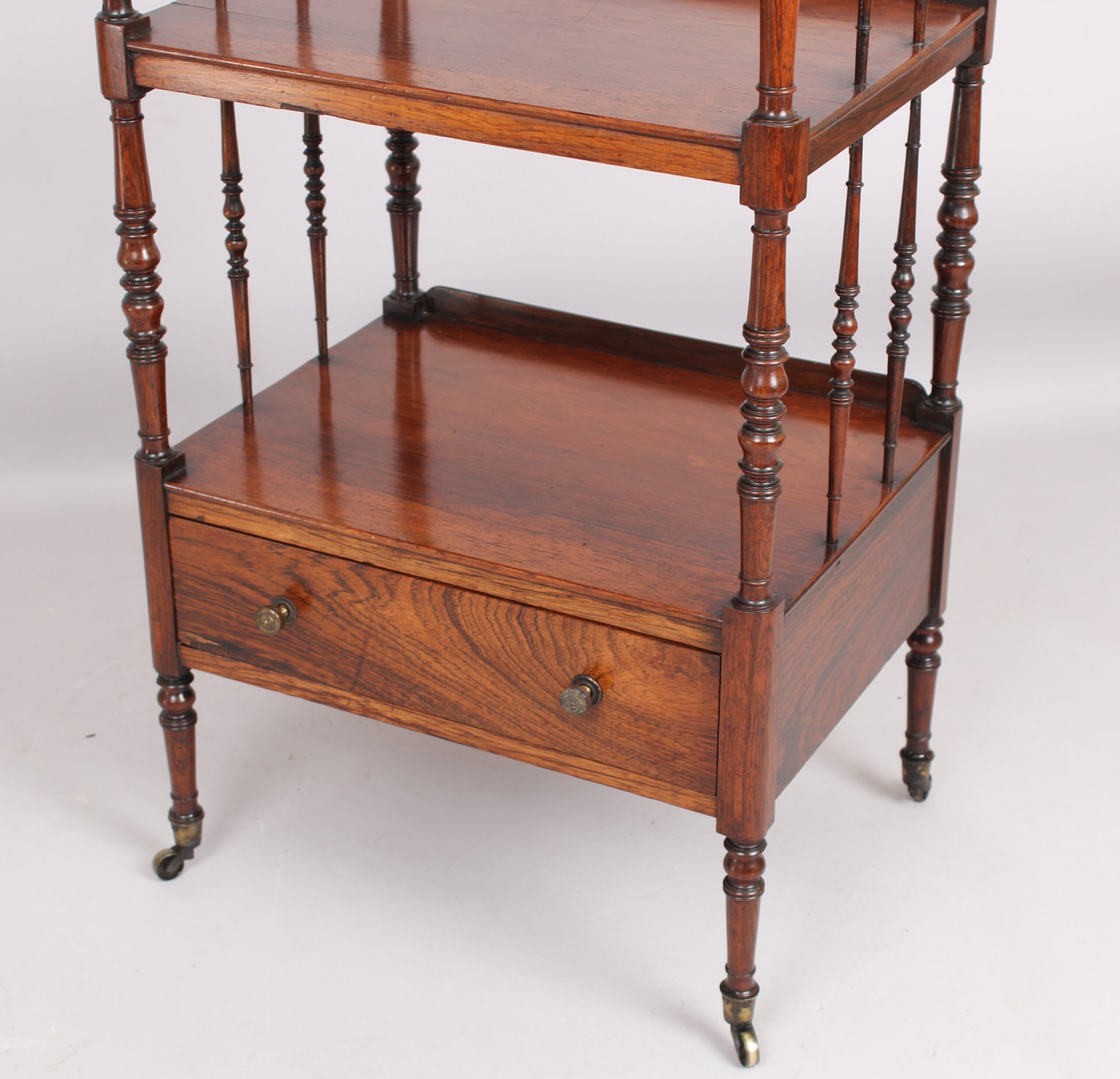 Rosewood four shelf whatnot