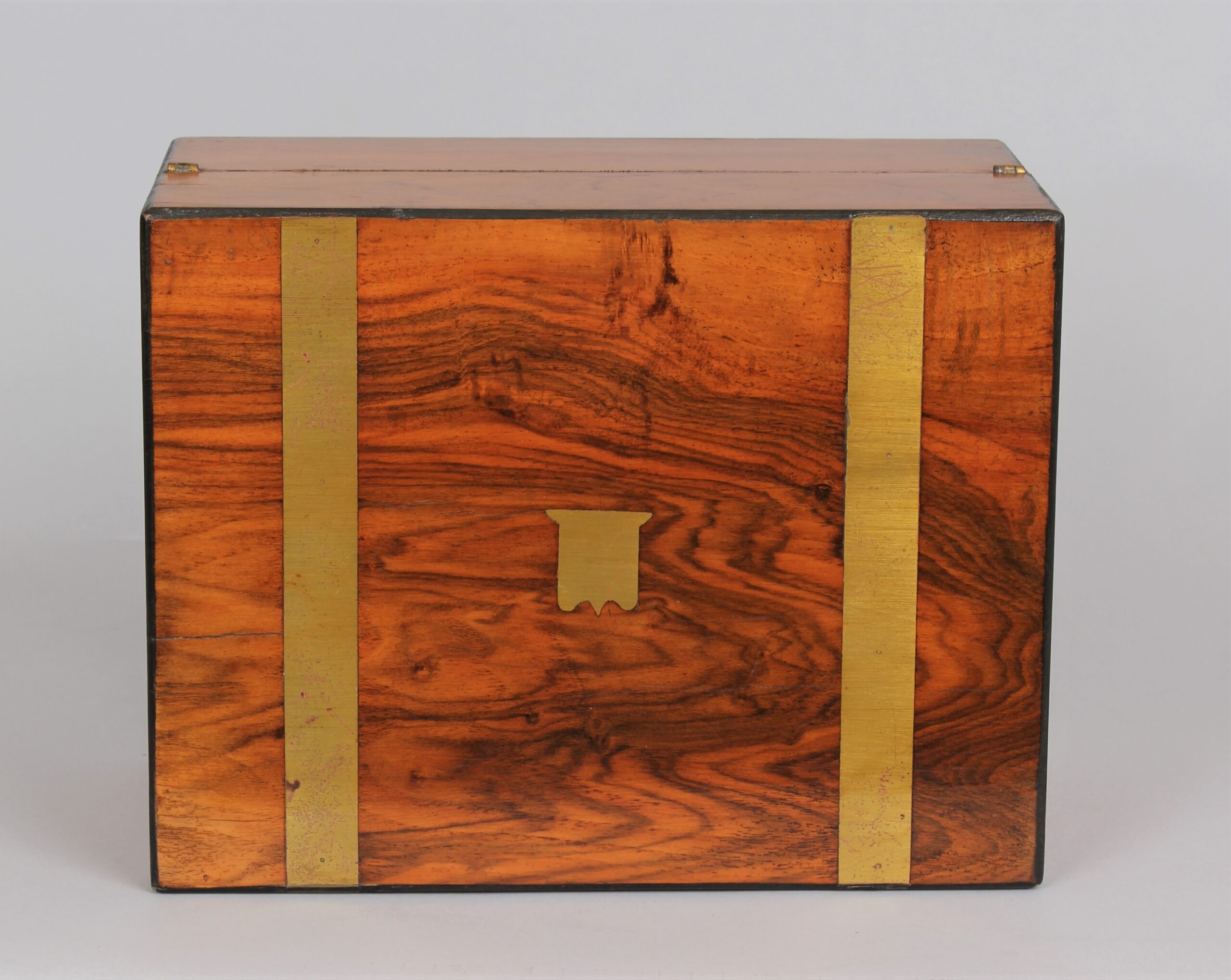 Victorian golden walnut writing box