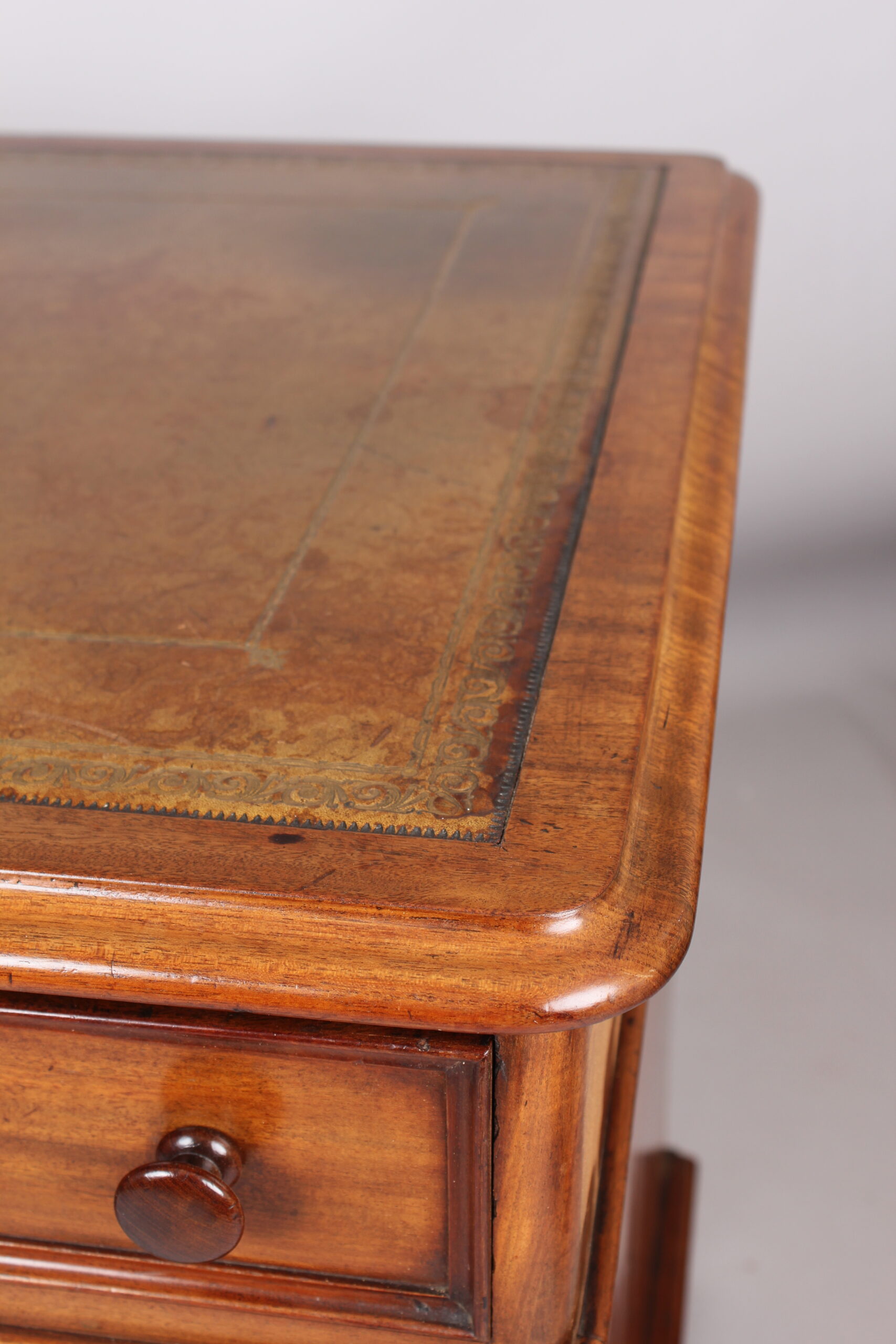 Mahogany three part pedestal desk