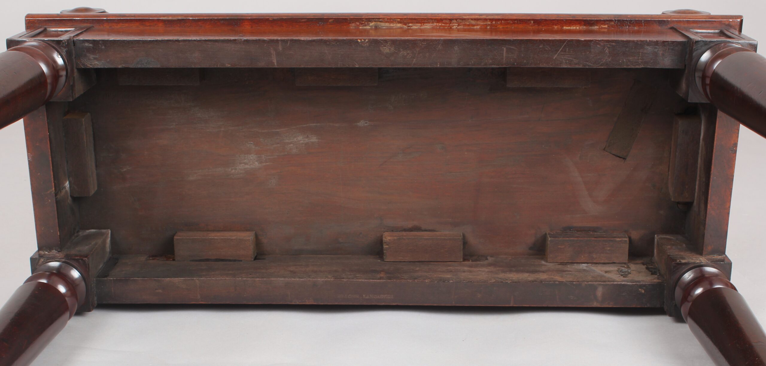 George IV period small hall-bench by Gillows of Lancaster