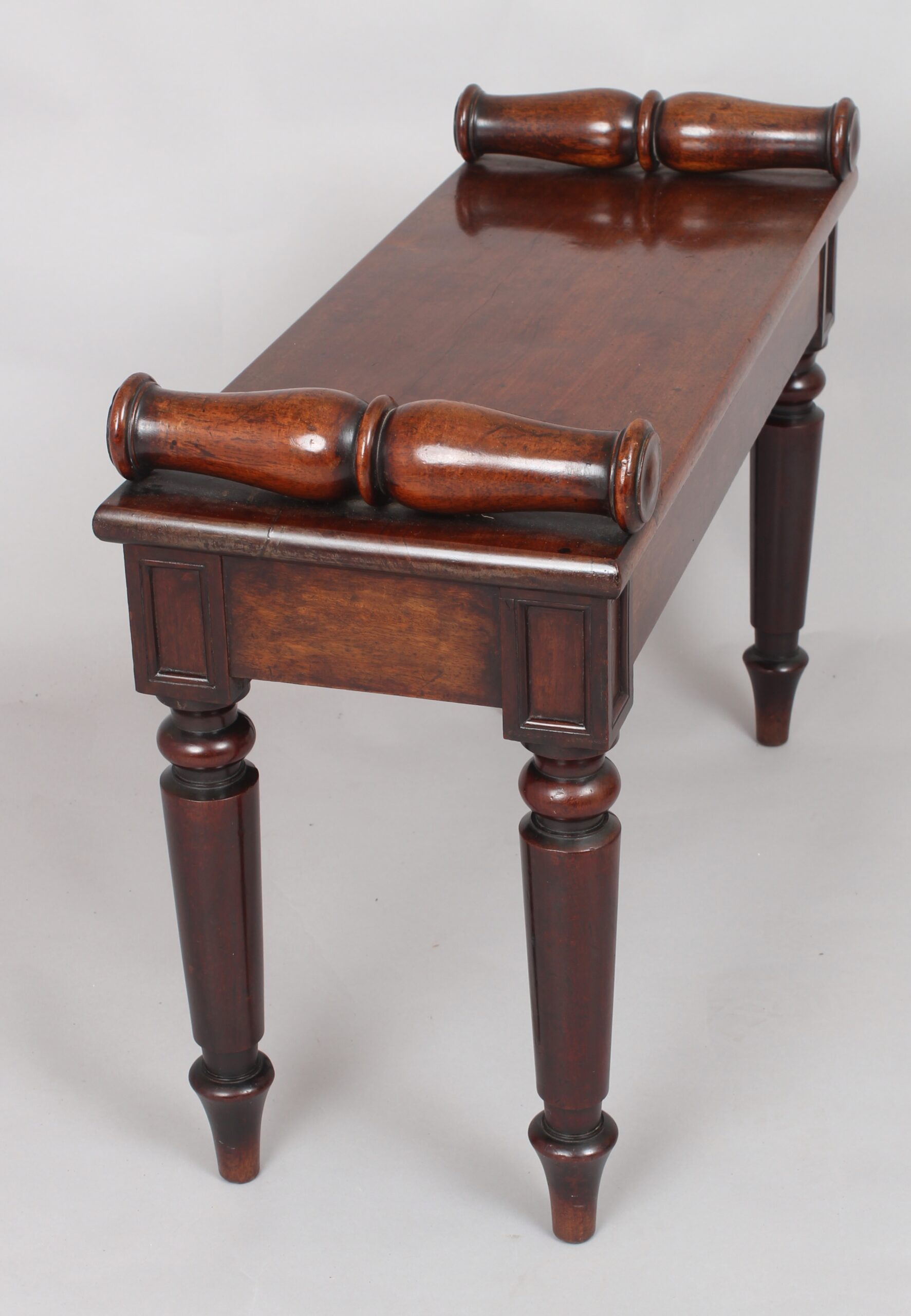 George IV period small hall-bench by Gillows of Lancaster