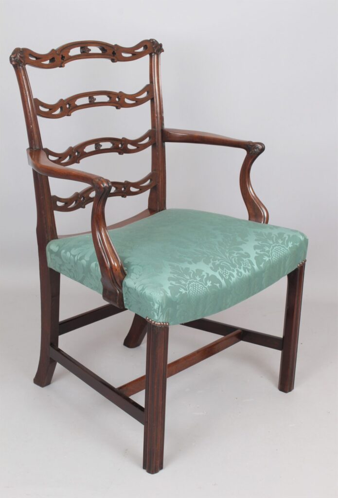 A mid 18th century mahogany desk chair