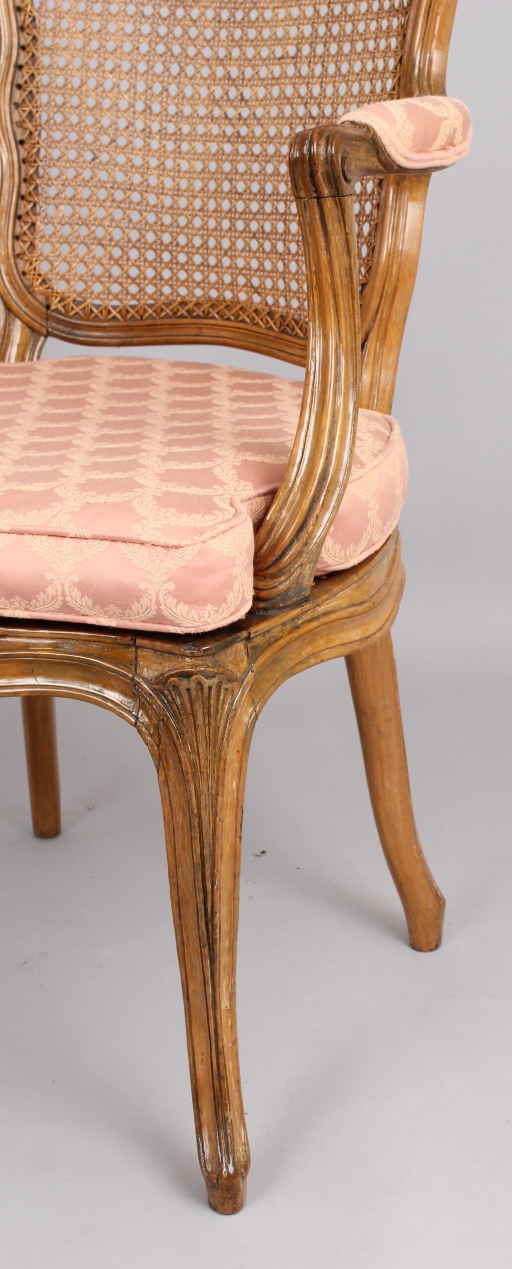 Pair of 19th century waxed beech fauteuils