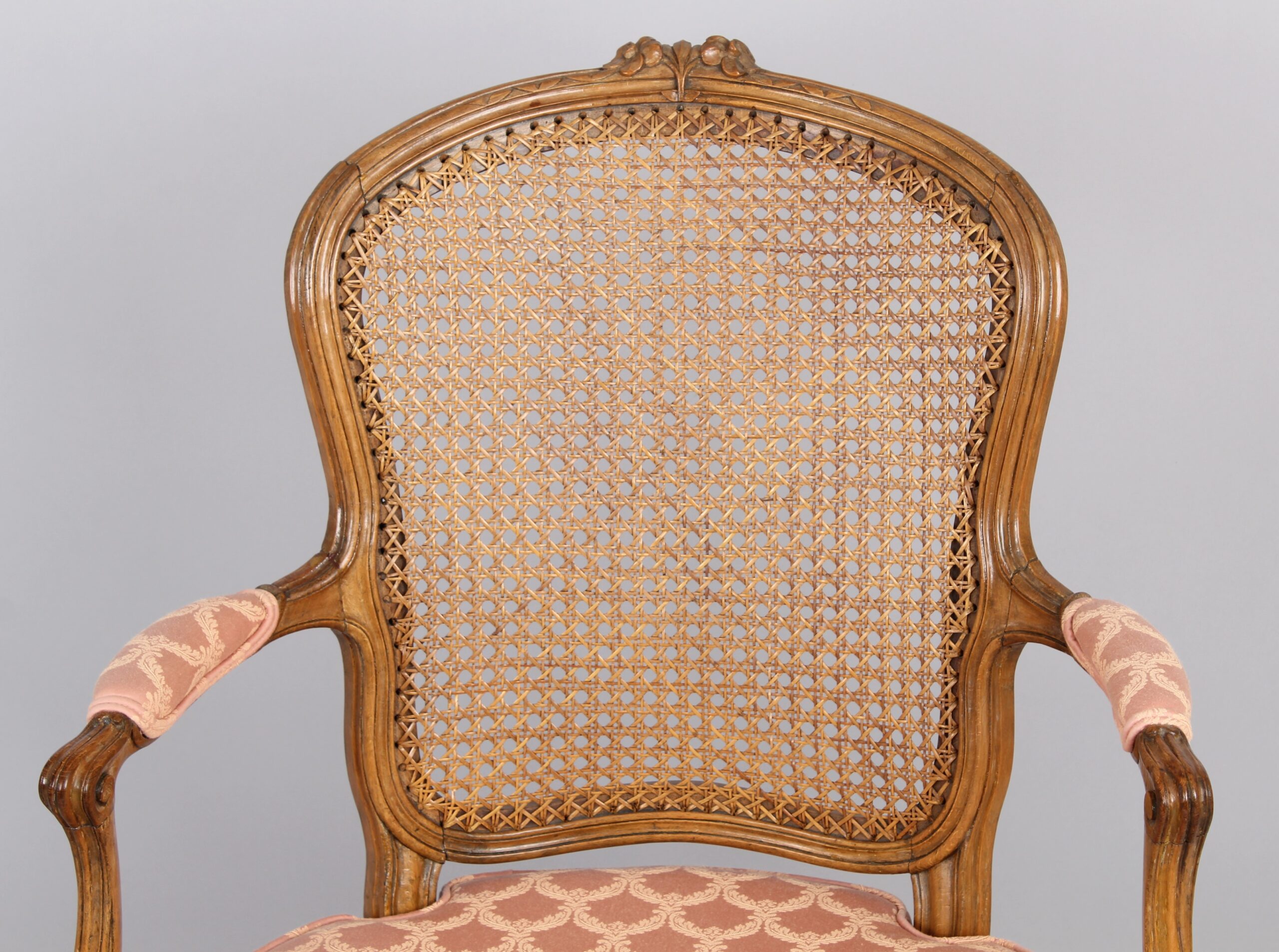 Pair of 19th century waxed beech fauteuils