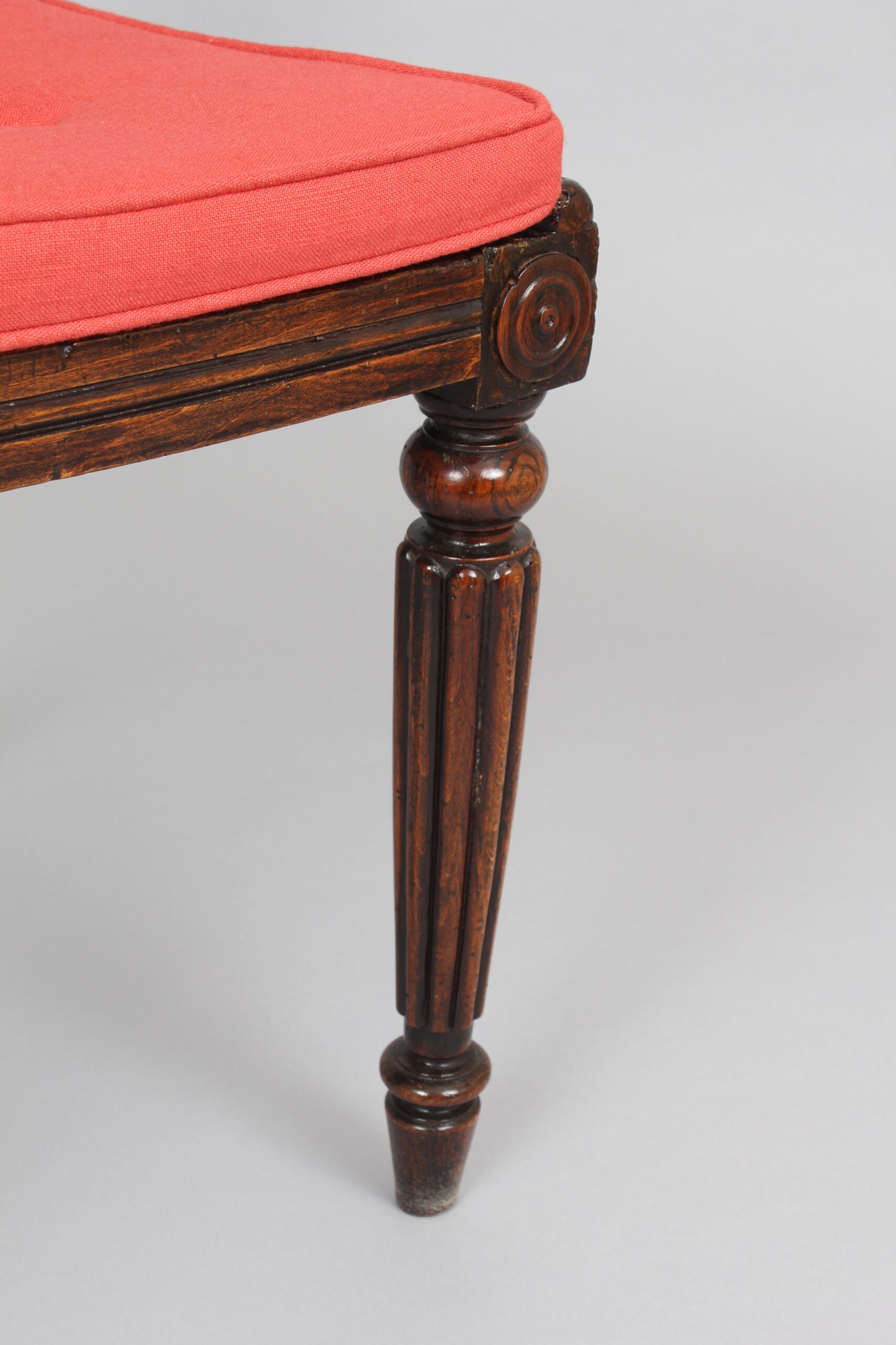 Set of eight Regency period simulated rosewood and brass inlaid chairs